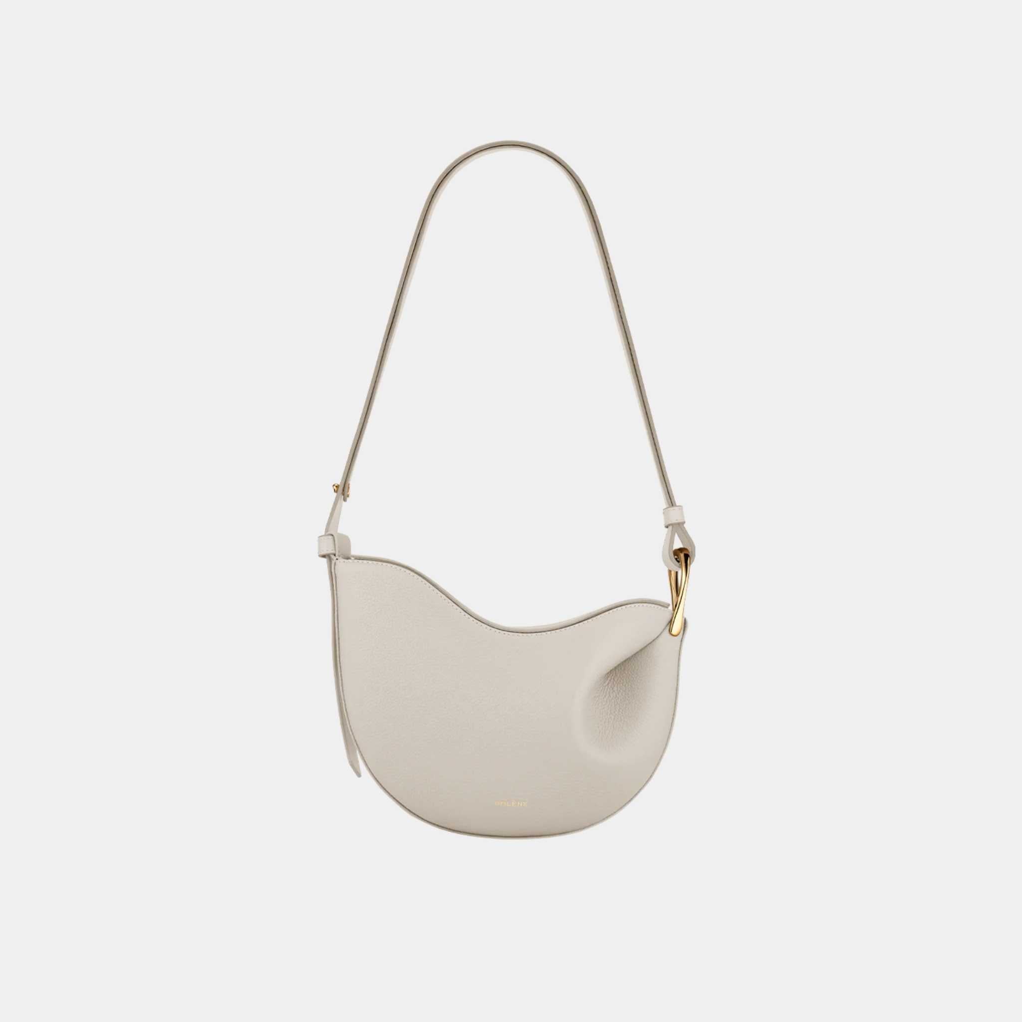 Polene Tonca Textured Chalk Handbag, Front