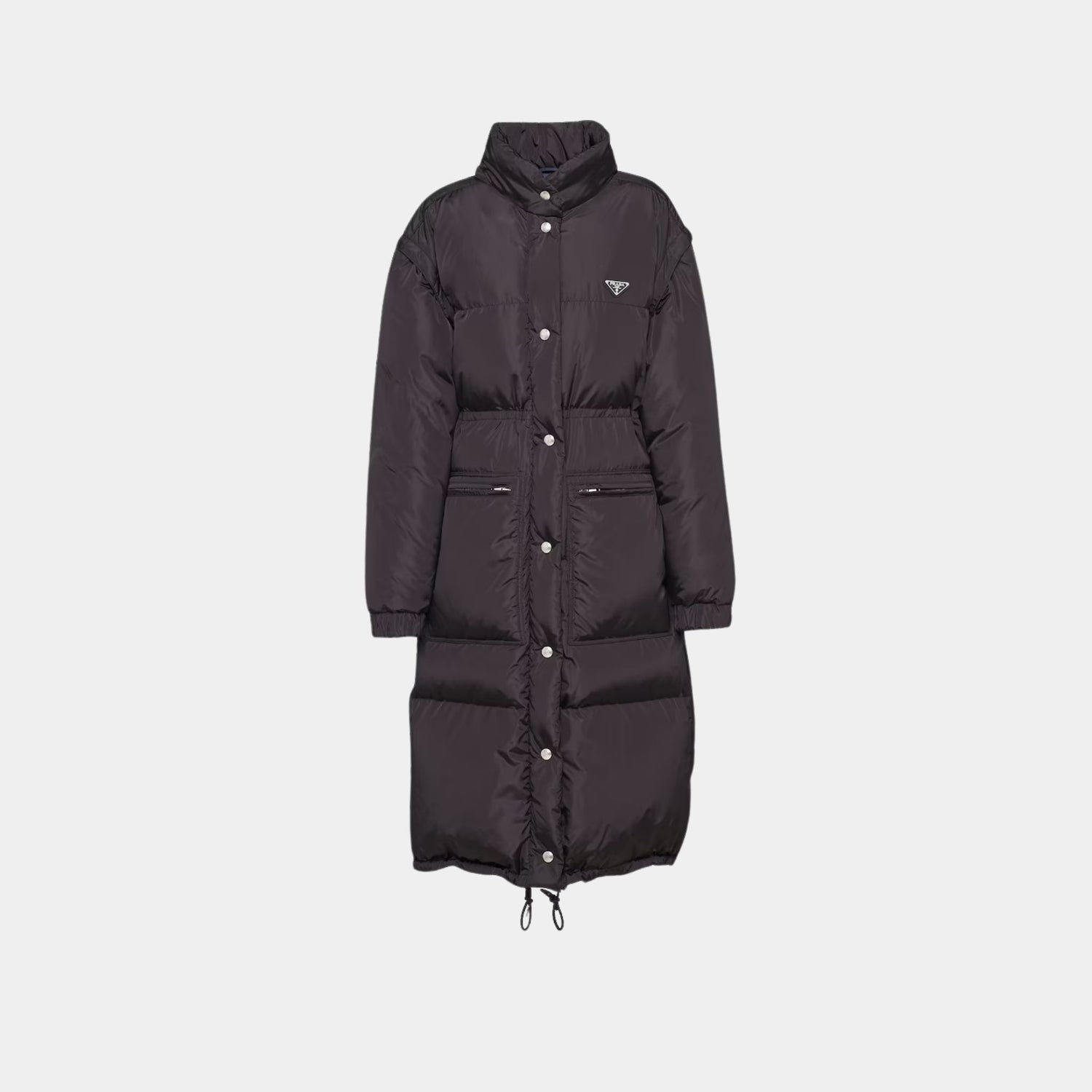 Prada Black Blue Re-Nylon Down Coat, Front