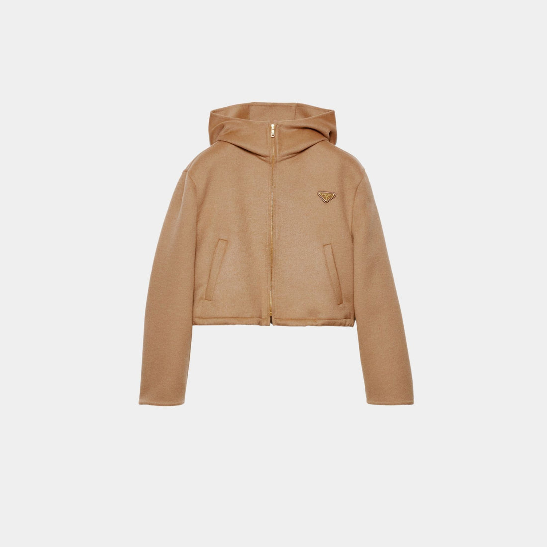 Prada Camel Brown Lightweight Cashgora Blouson Jacket, Front