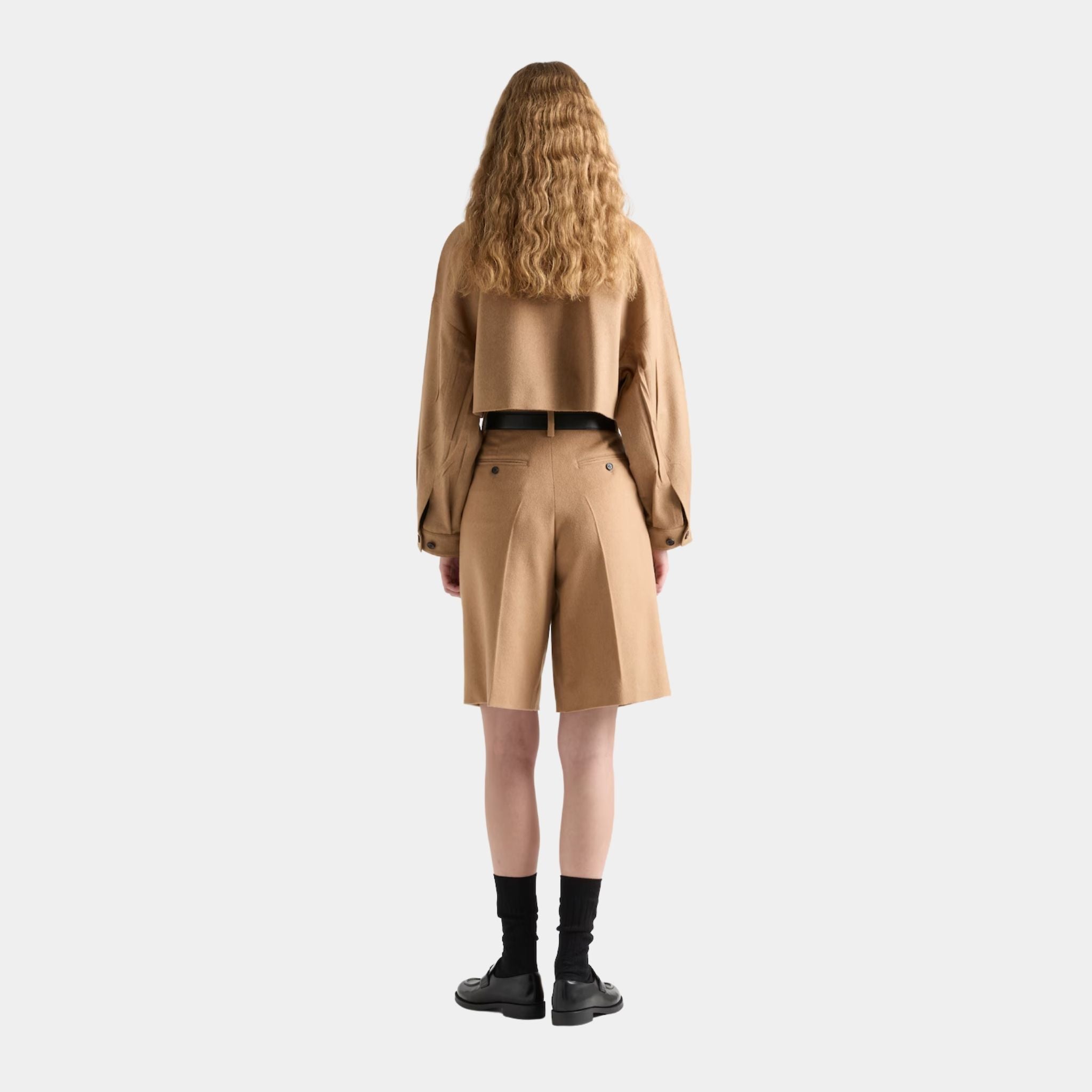 Prada Camel-hair blouson Jacket, Model, Back