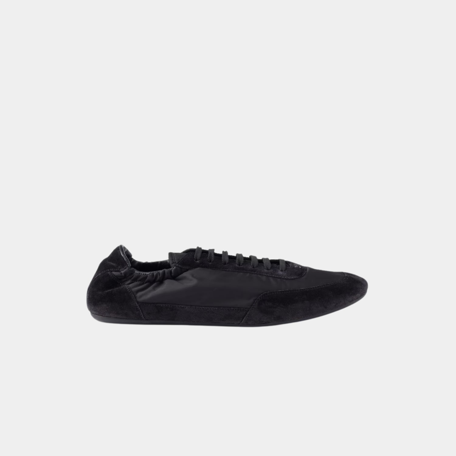 Prada Collapse Re-Nylon And Suede Sneakers, Black, Side