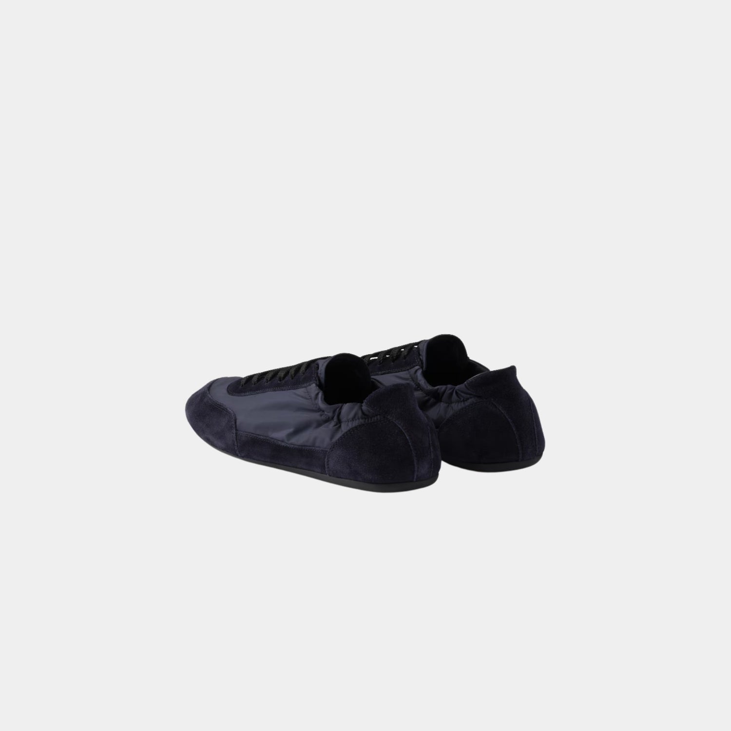 Prada Collapse Re-Nylon And Suede Sneakers, Navy, Back