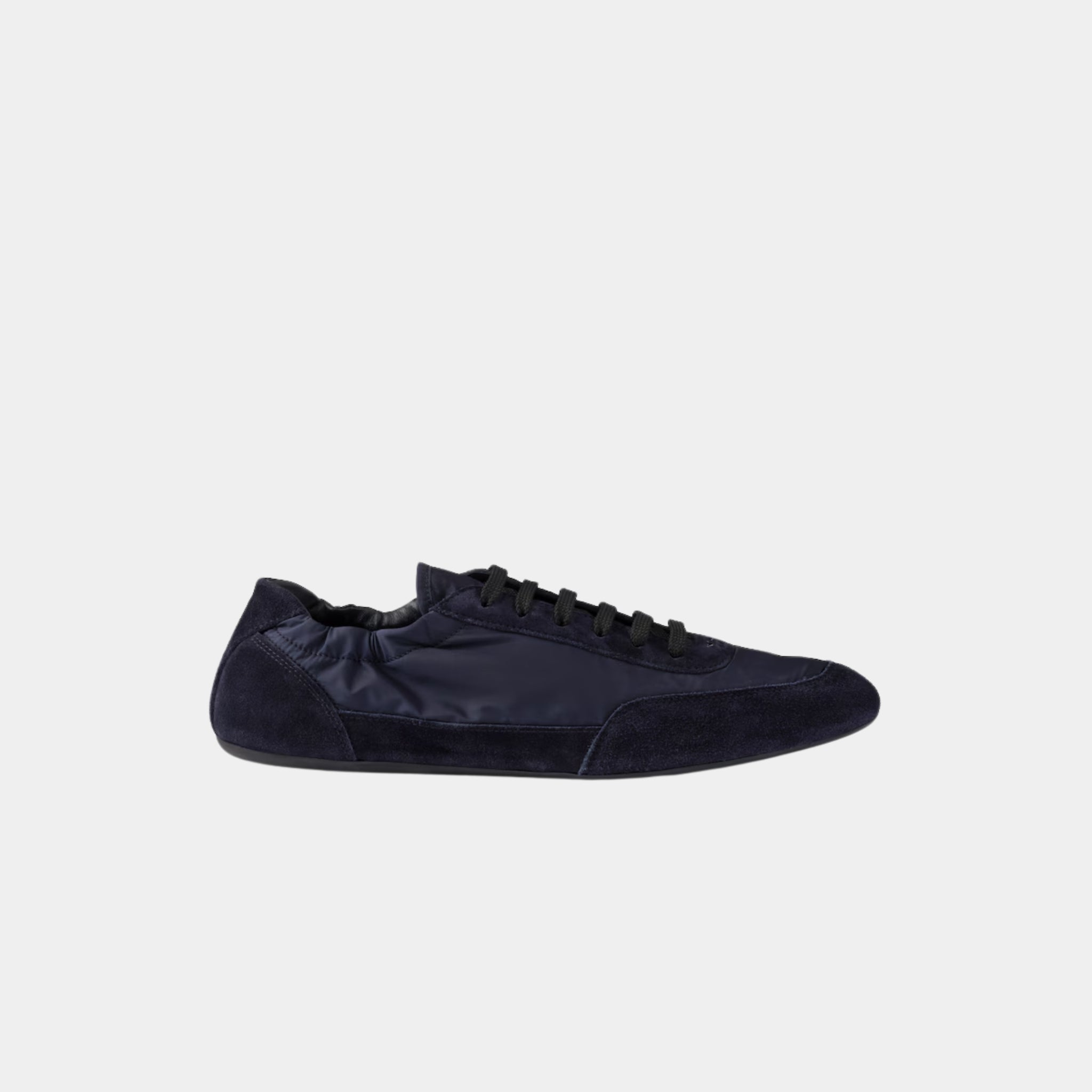 Prada Collapse Re-Nylon And Suede Sneakers, Navy, Side