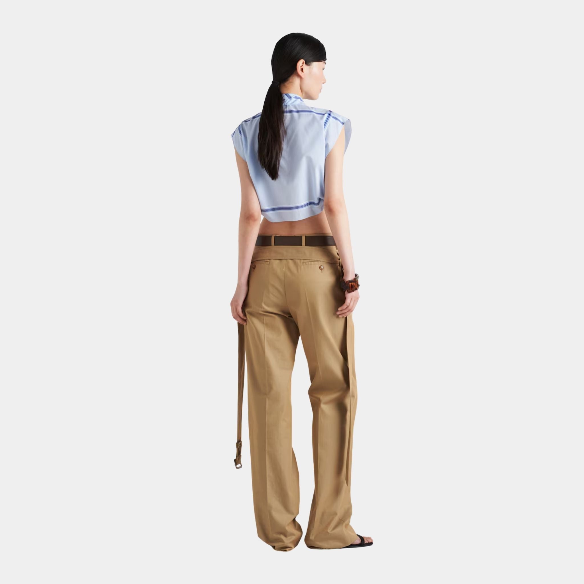 Prada Cotton Cord Twill Pants, Model, Back