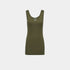 Prada Cotton Ribbed Knit Top, Camouflage Green, Front