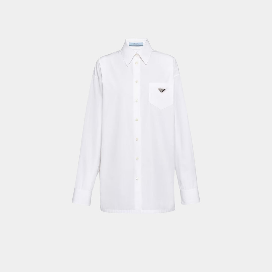 Prada Cotton White Poplin Shirt, Front