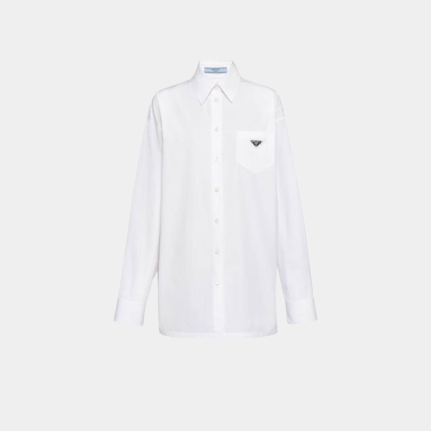 Prada Cotton White Poplin Shirt, Front