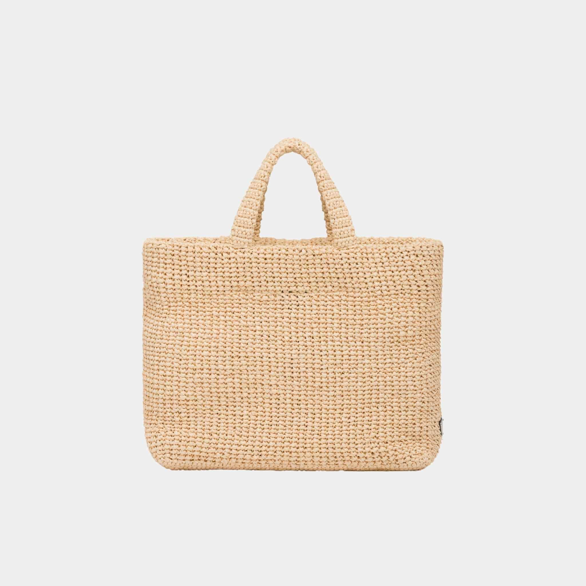 Prada Crochet Tote Bag, Natural, Back