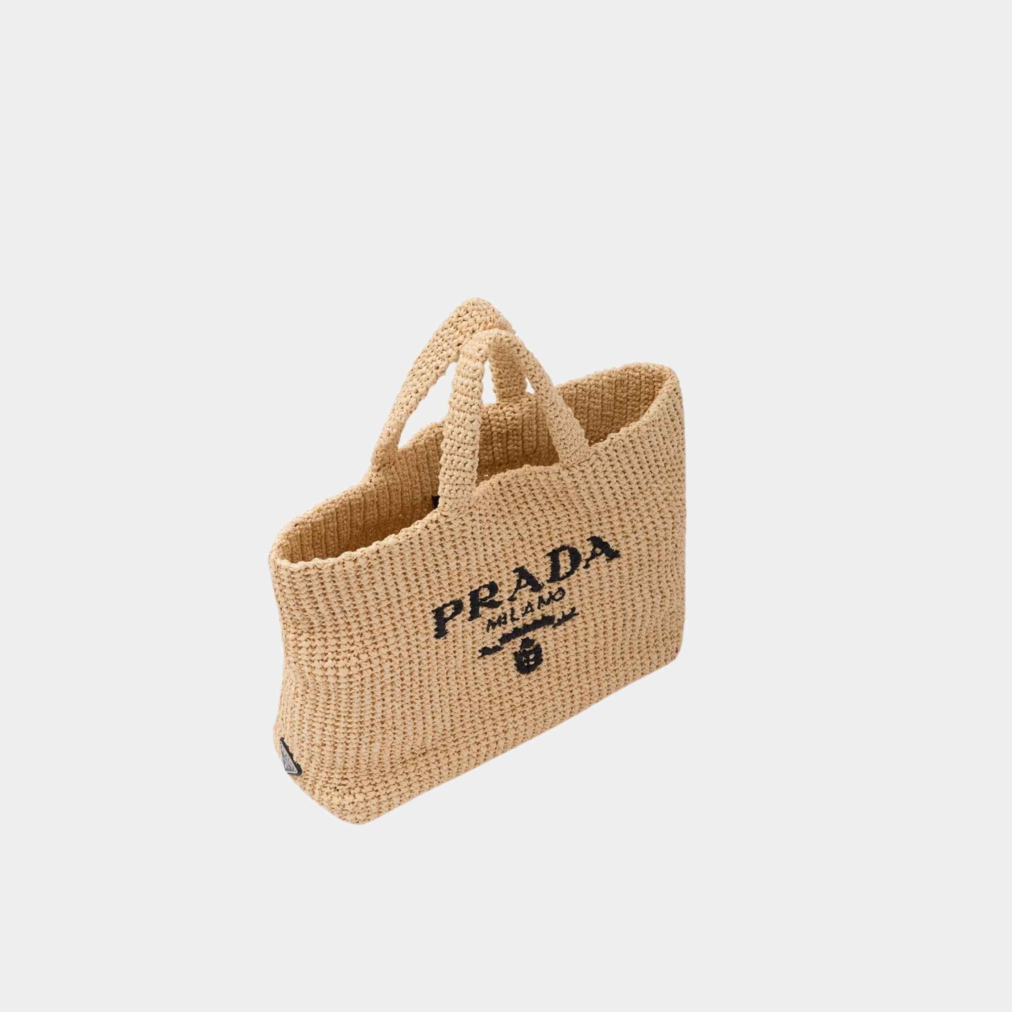 Prada Crochet Tote Bag, Natural, Top