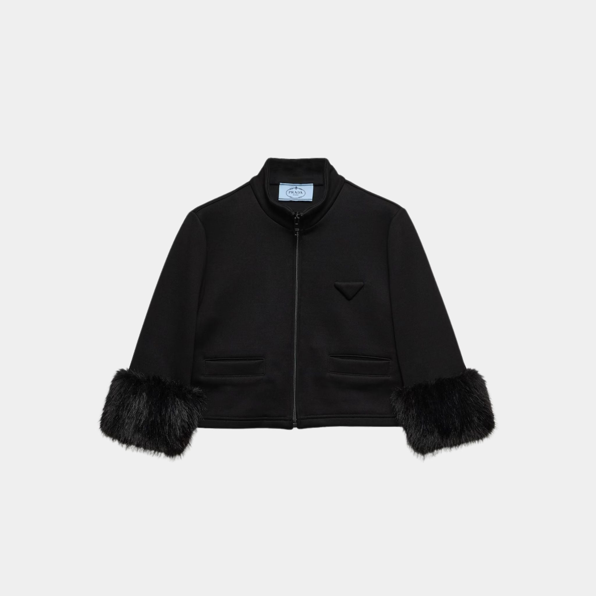 Prada Cropped Fleece Blouson, Front