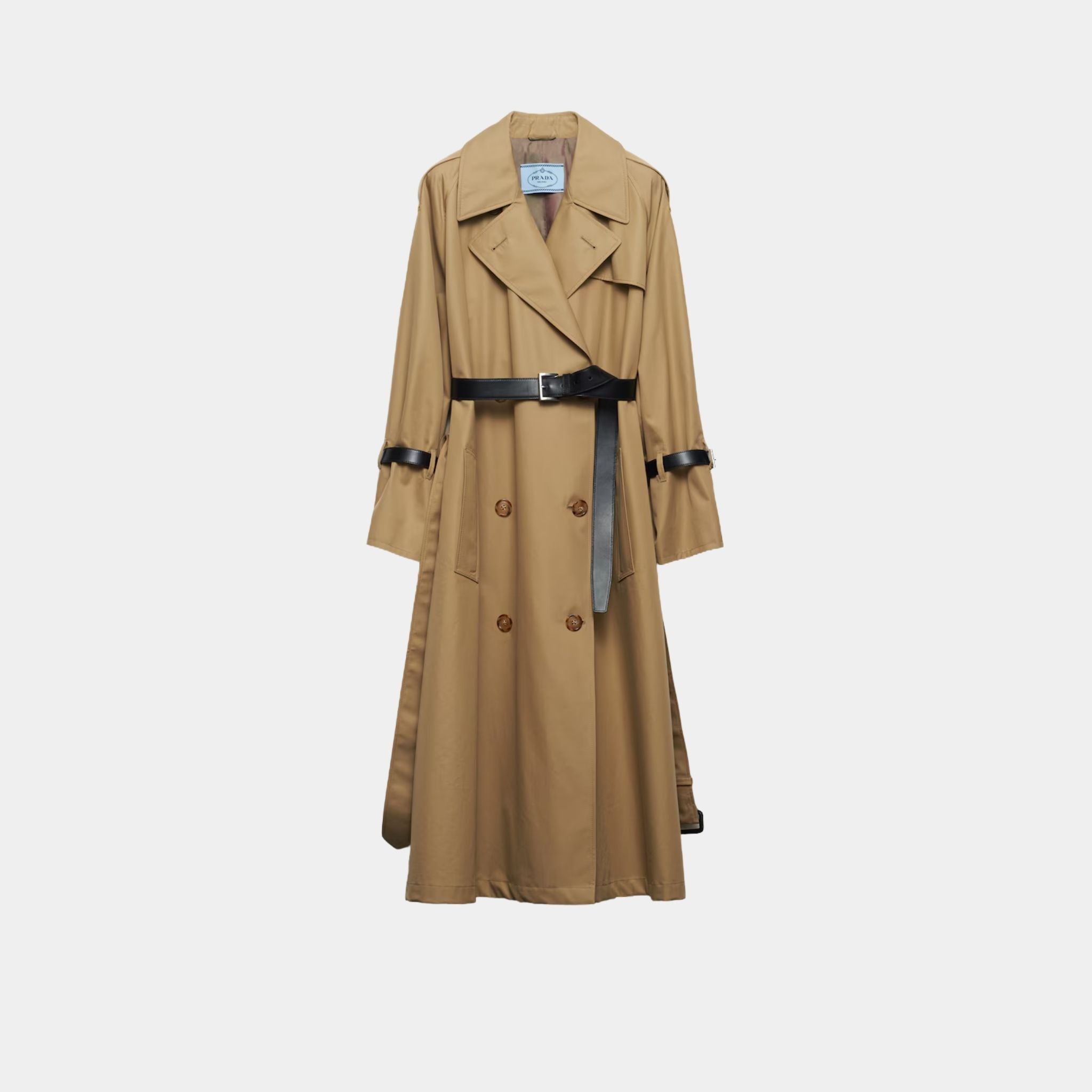 Prada Double-breasted Cord Cotton Twill Trench Coat, Front