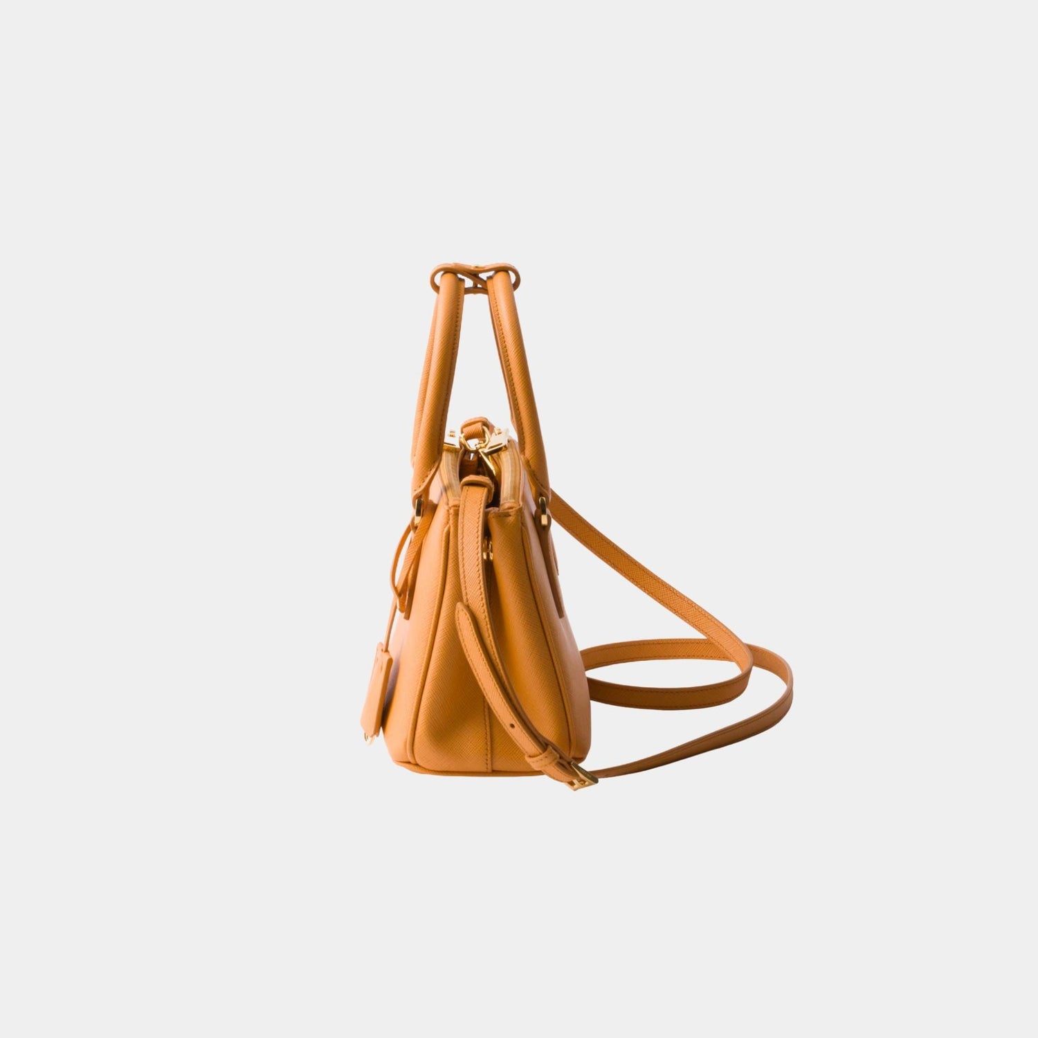 Prada Galleria Saffiano Leather Mini Bag, Amber, Side