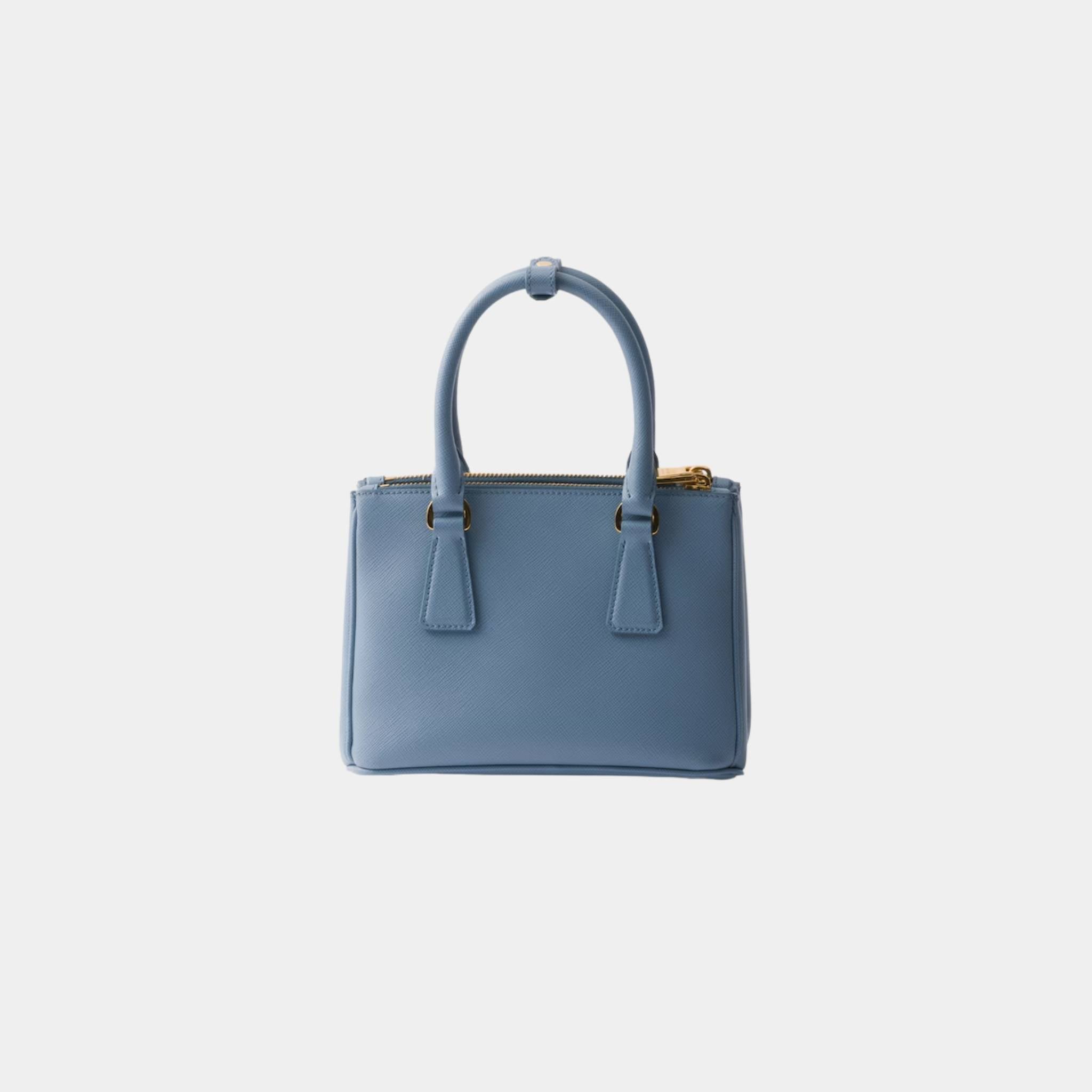 Prada Galleria Saffiano Leather Mini Bag, Astral Blue, Back