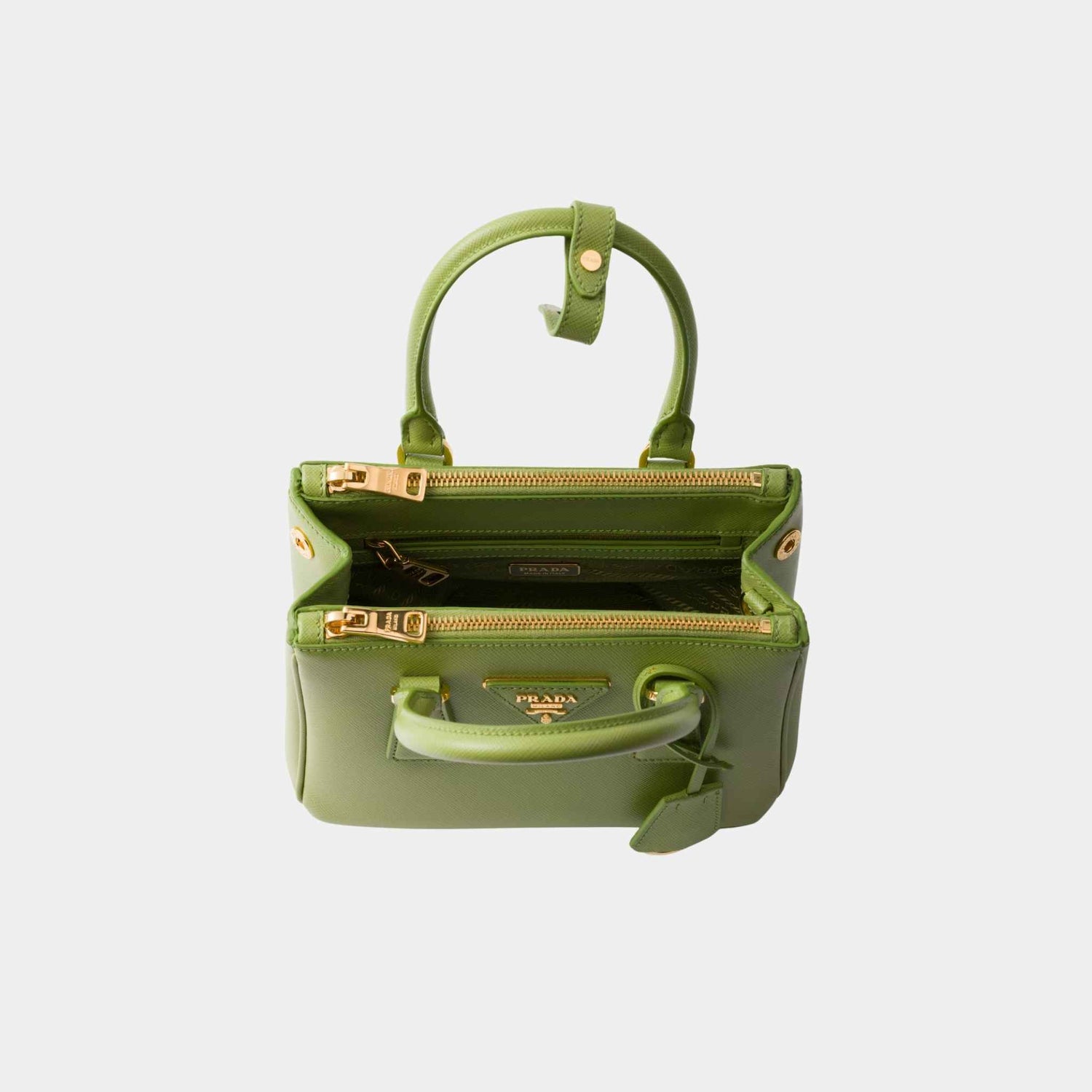 Prada Galleria Saffiano Leather Mini Bag, Lawn Green, Top