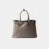 Prada Large Buckle Leather Handbag With Belt, Clay Grey, Front