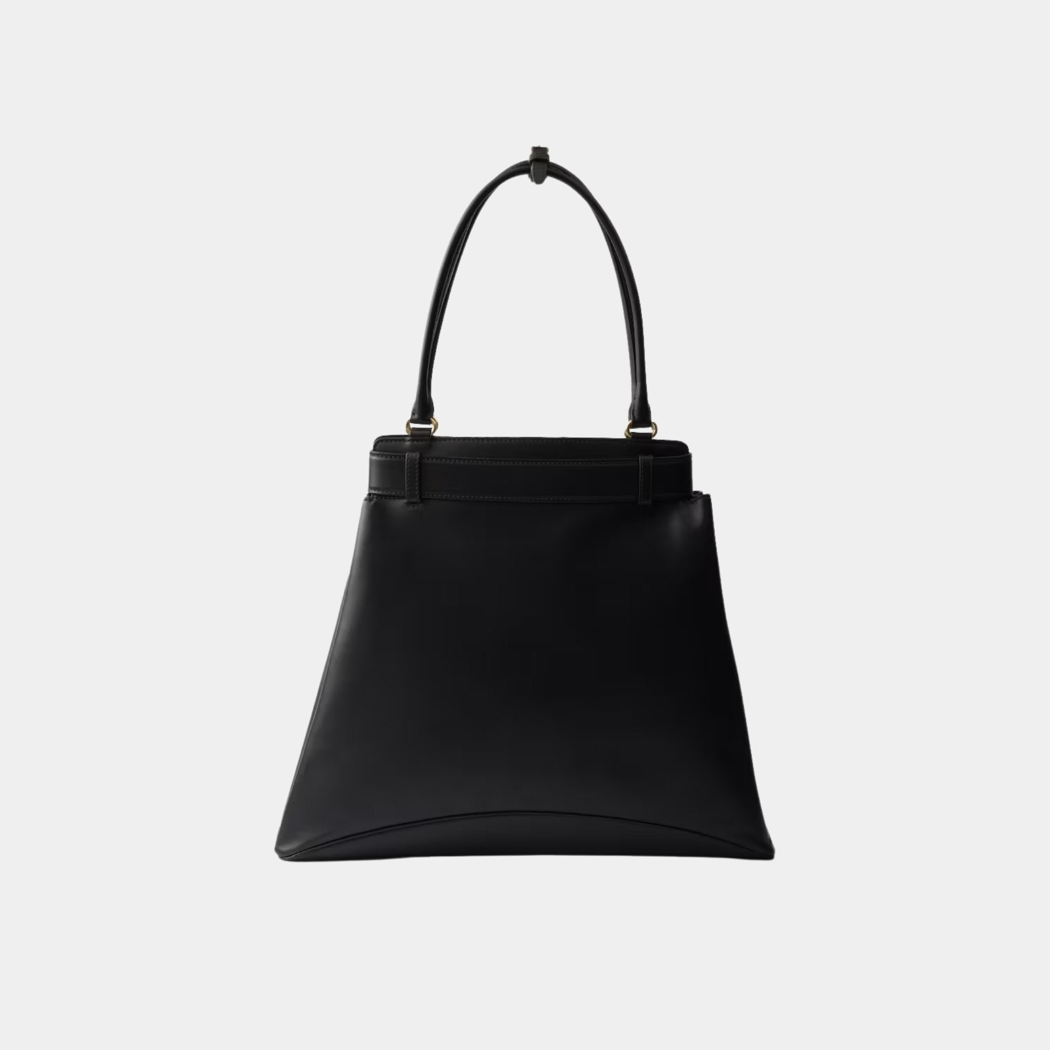 Prada Large Etude Leather Bag, Black, Back