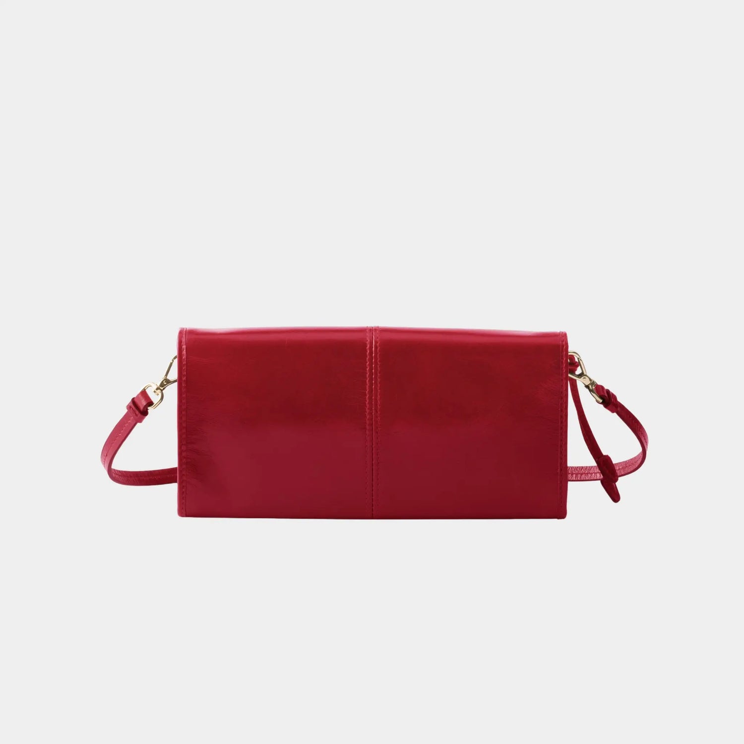 Prada Leather wallet with shoulder strap, Red , Back