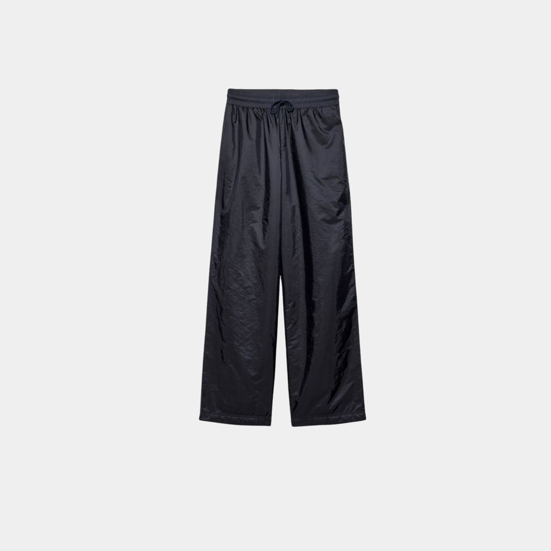 Prada Lightweight Re-Nylon Wide Leg Pants, Navy Blue, Front