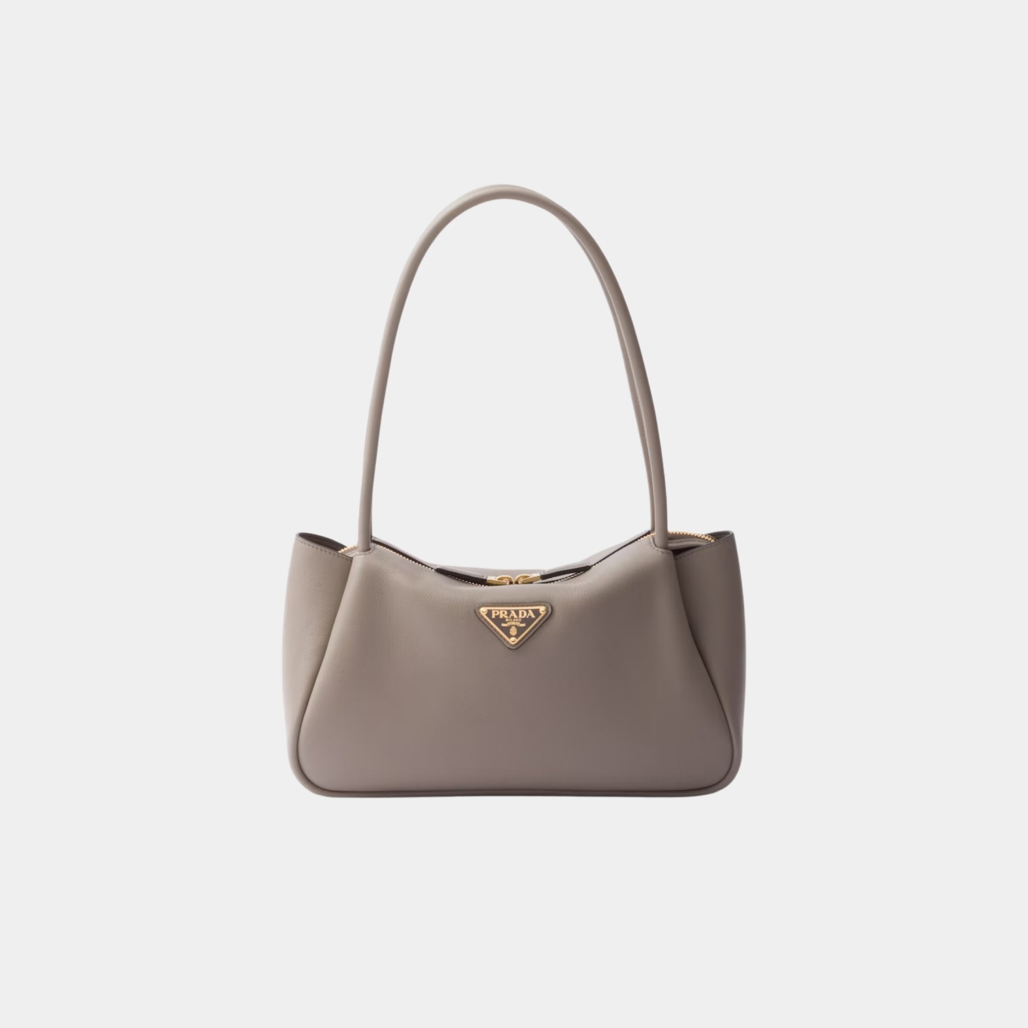 Prada Medium Darling Leather Shoulder Bag, Clay, Front