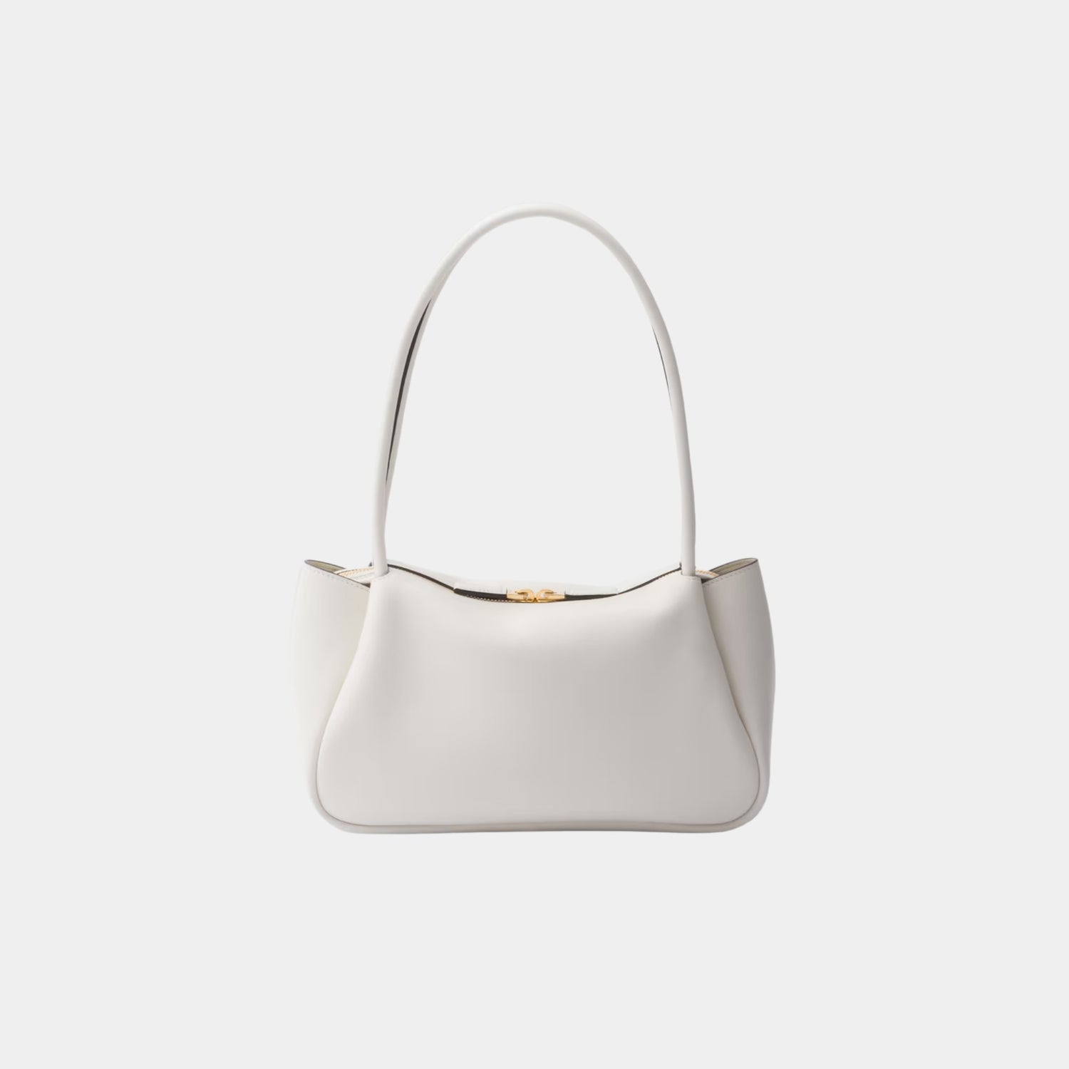 Prada Medium Darling Leather Shoulder Bag, White, Back