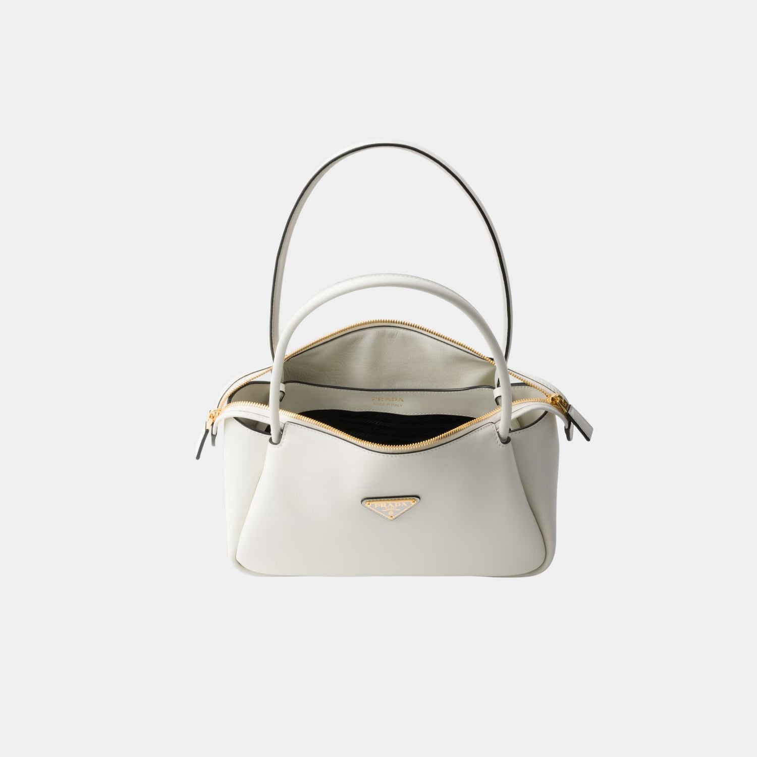 Prada Medium Darling Leather Shoulder Bag, White, Top