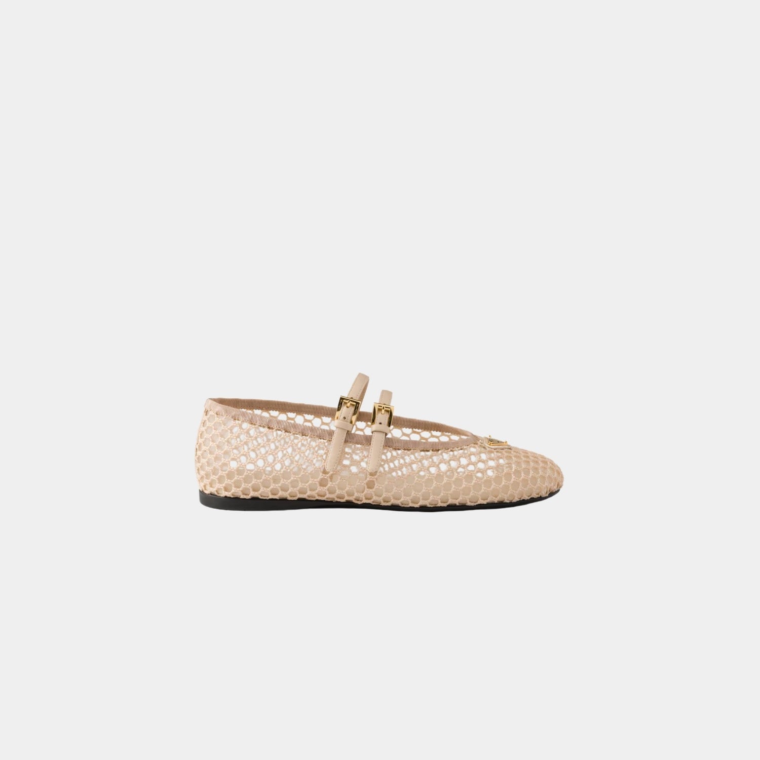 Prada Mesh Fabric Ballerinas, Travertine Stone, Side