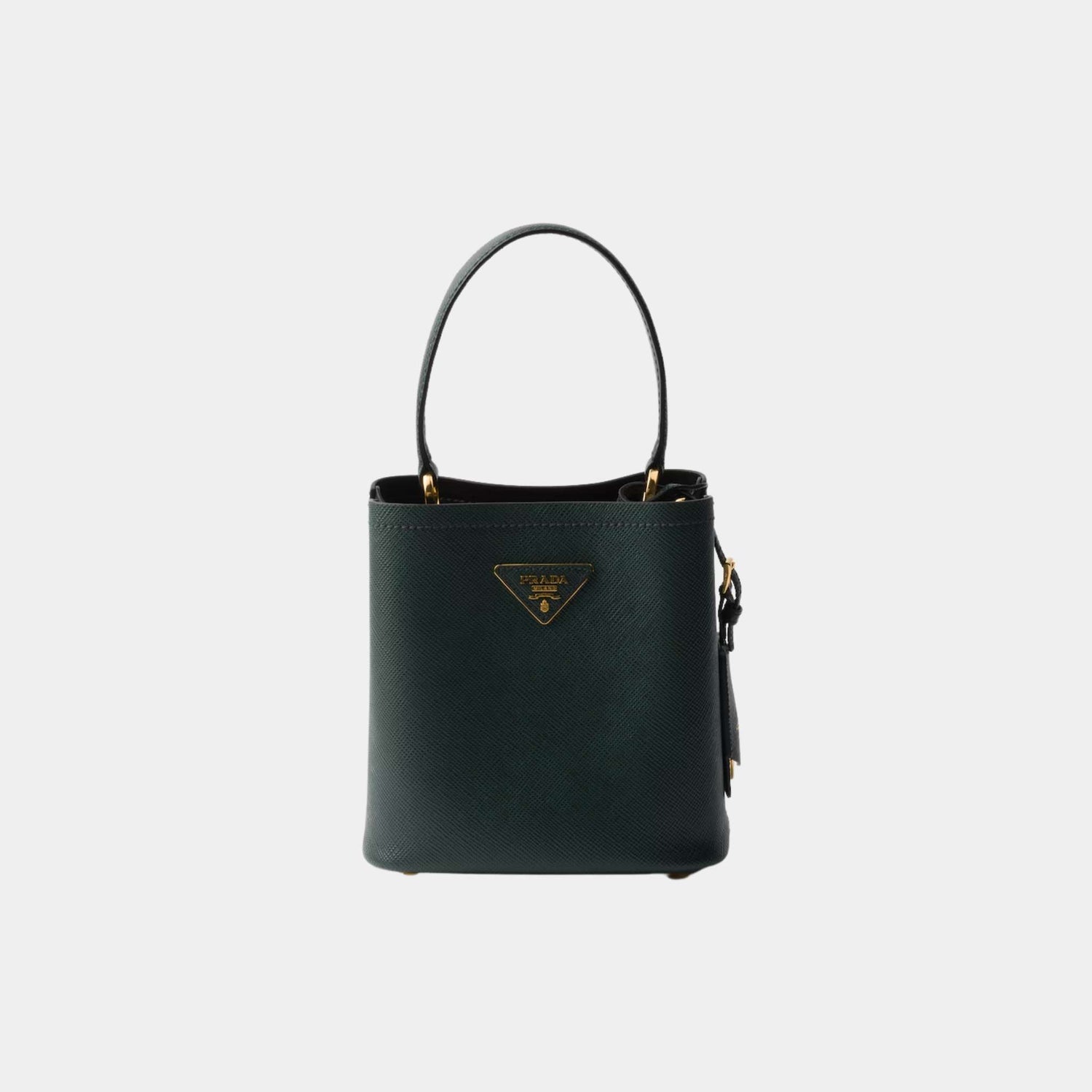 Prada Panier Saffiano Leather Mini Bag, Emerald, Front