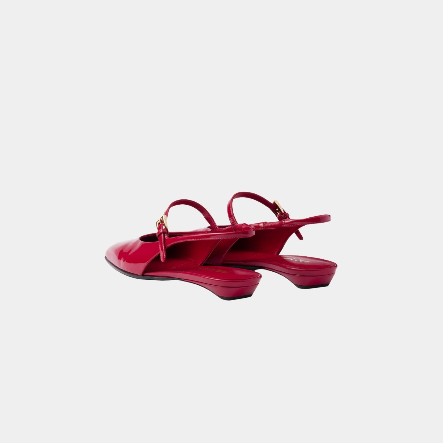 Prada Patent Leather Slingback Ballerinas, Cherry Red, Back