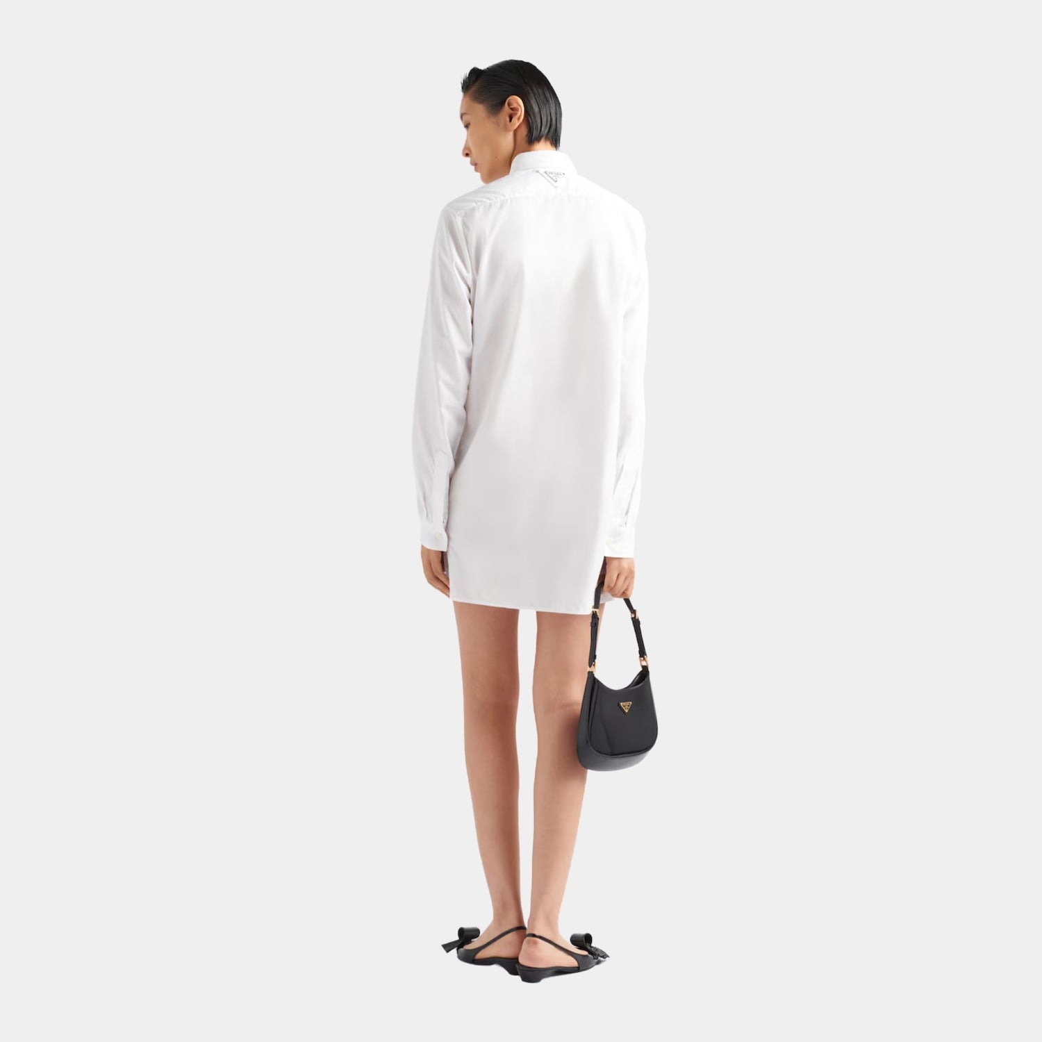 Prada Poplin Mini Shirtdress, Model, Front