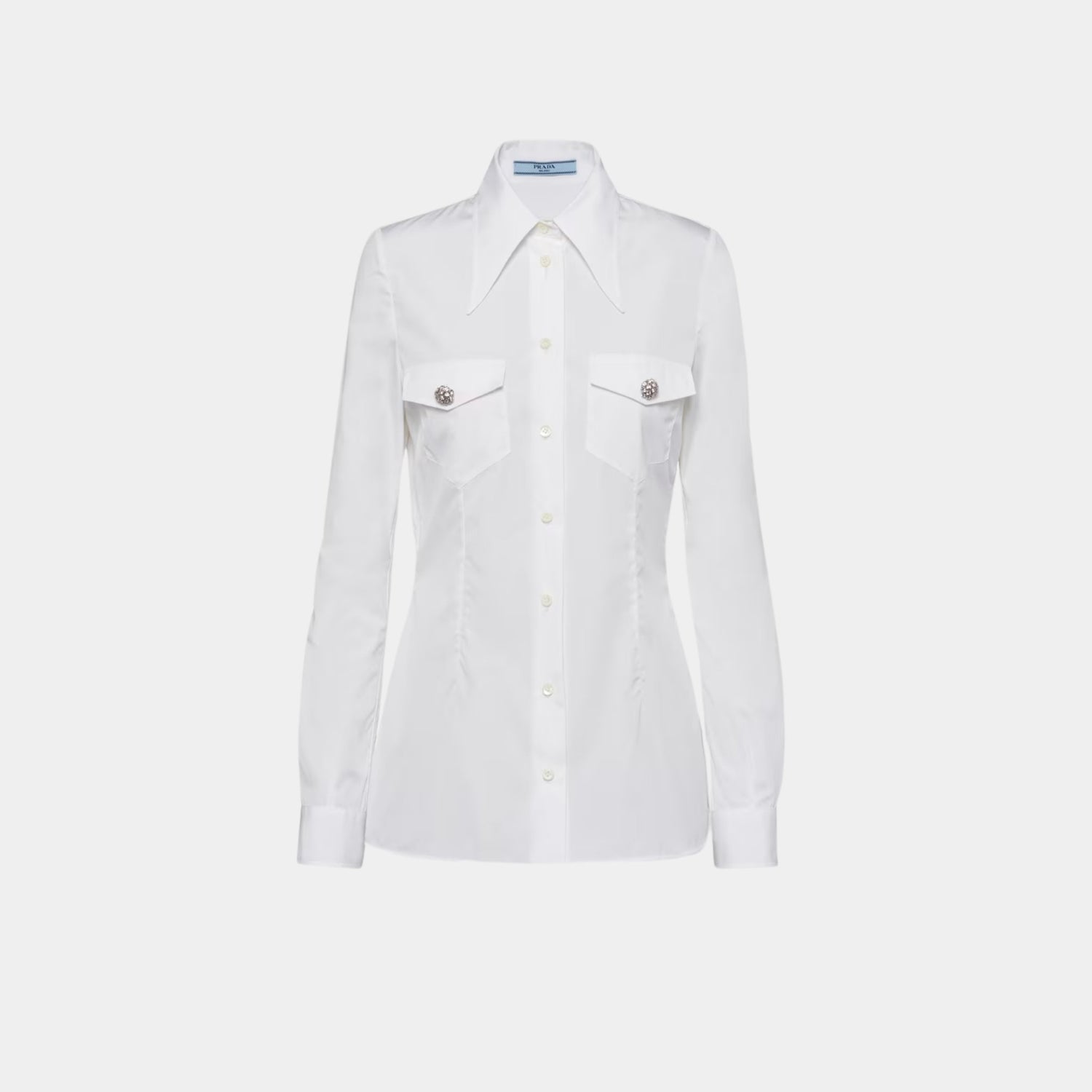 Prada Poplin Shirt with Jewel Buttons, Front