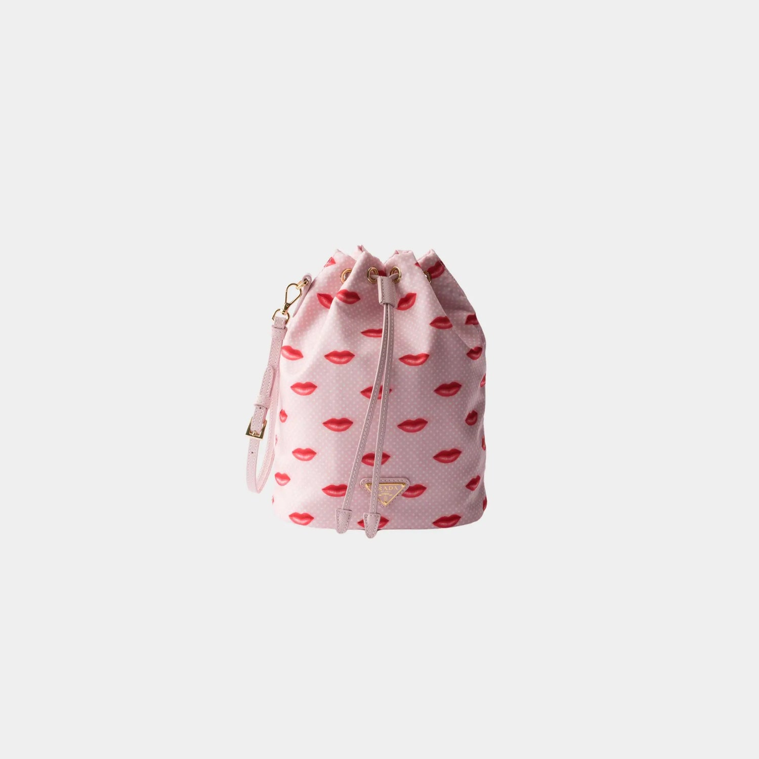 Prada Printed Re-Nylon pouch, Pink , Front