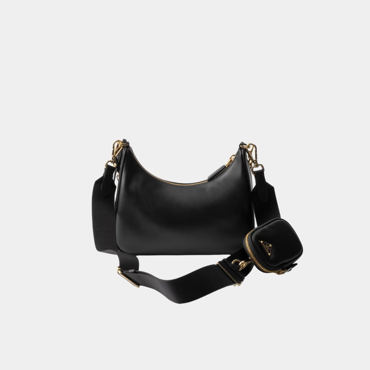 Prada Re-Edition 2005 Calfskin Leather Bag, Black, Back