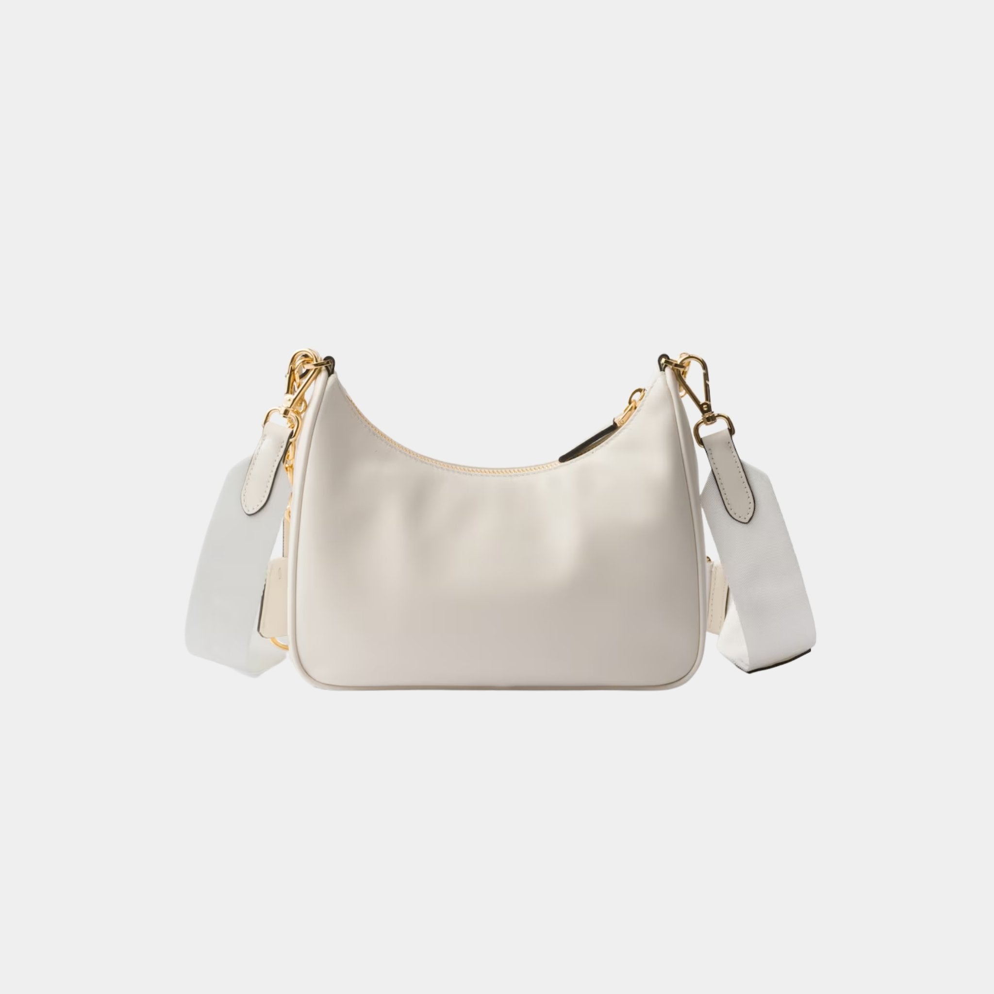 Prada Re-Edition 2005 Calfskin Leather Bag, White, Back