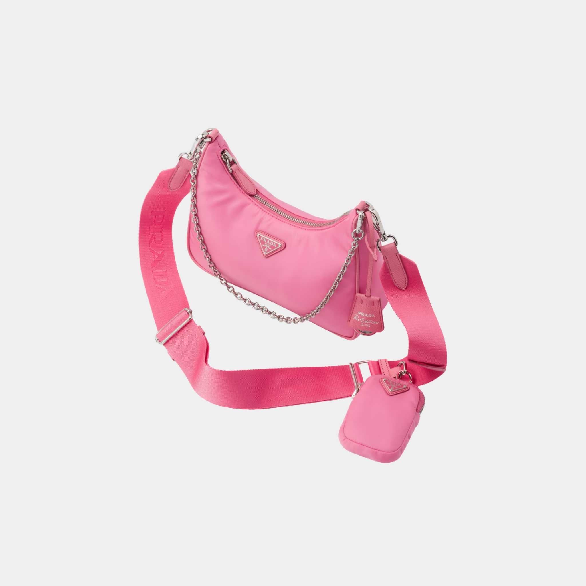 Prada Re-Edition 2005 Re-Nylon Bag, Begonia Pink, Side