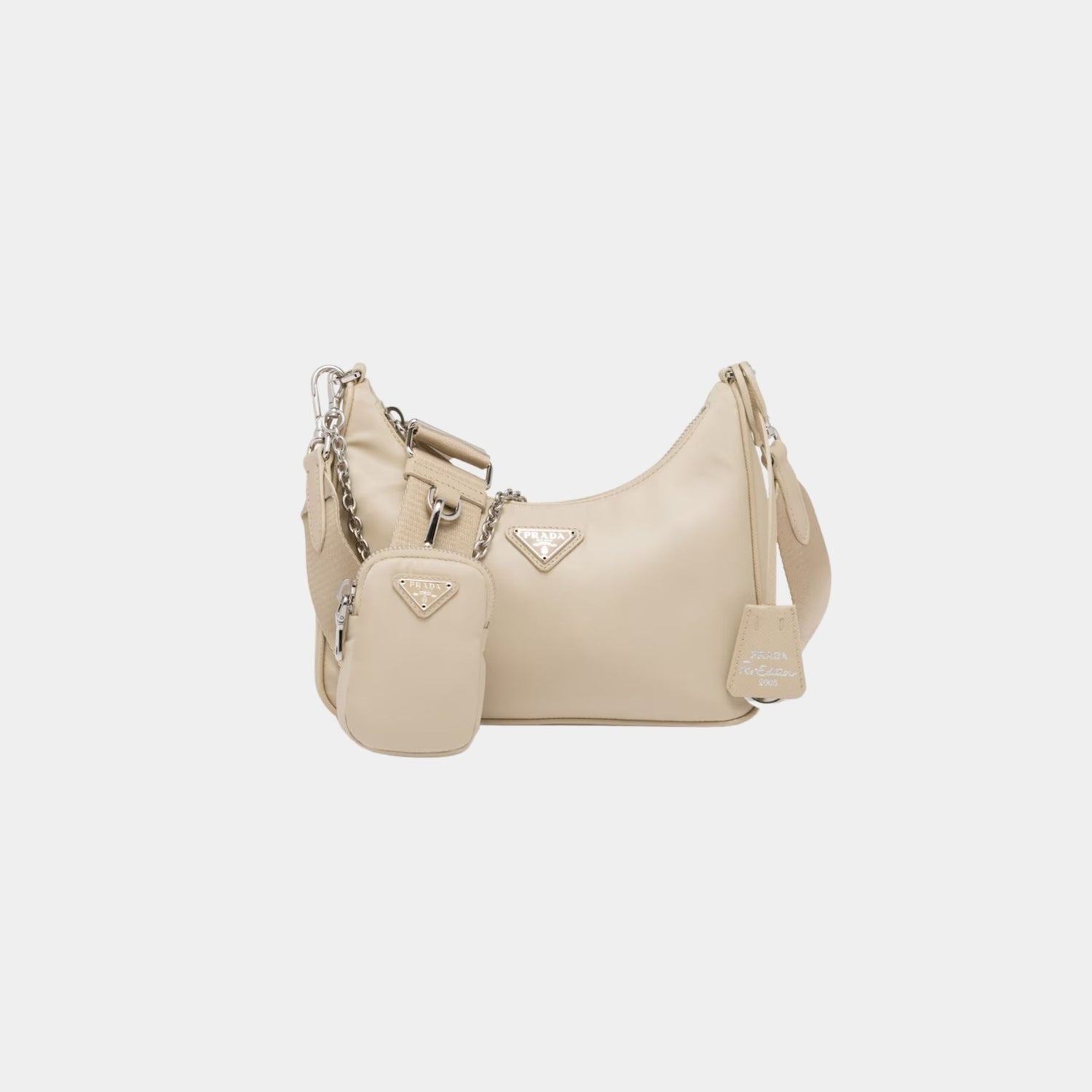 Prada Re-Edition 2005 Re-Nylon Bag, Desert Beige, Front