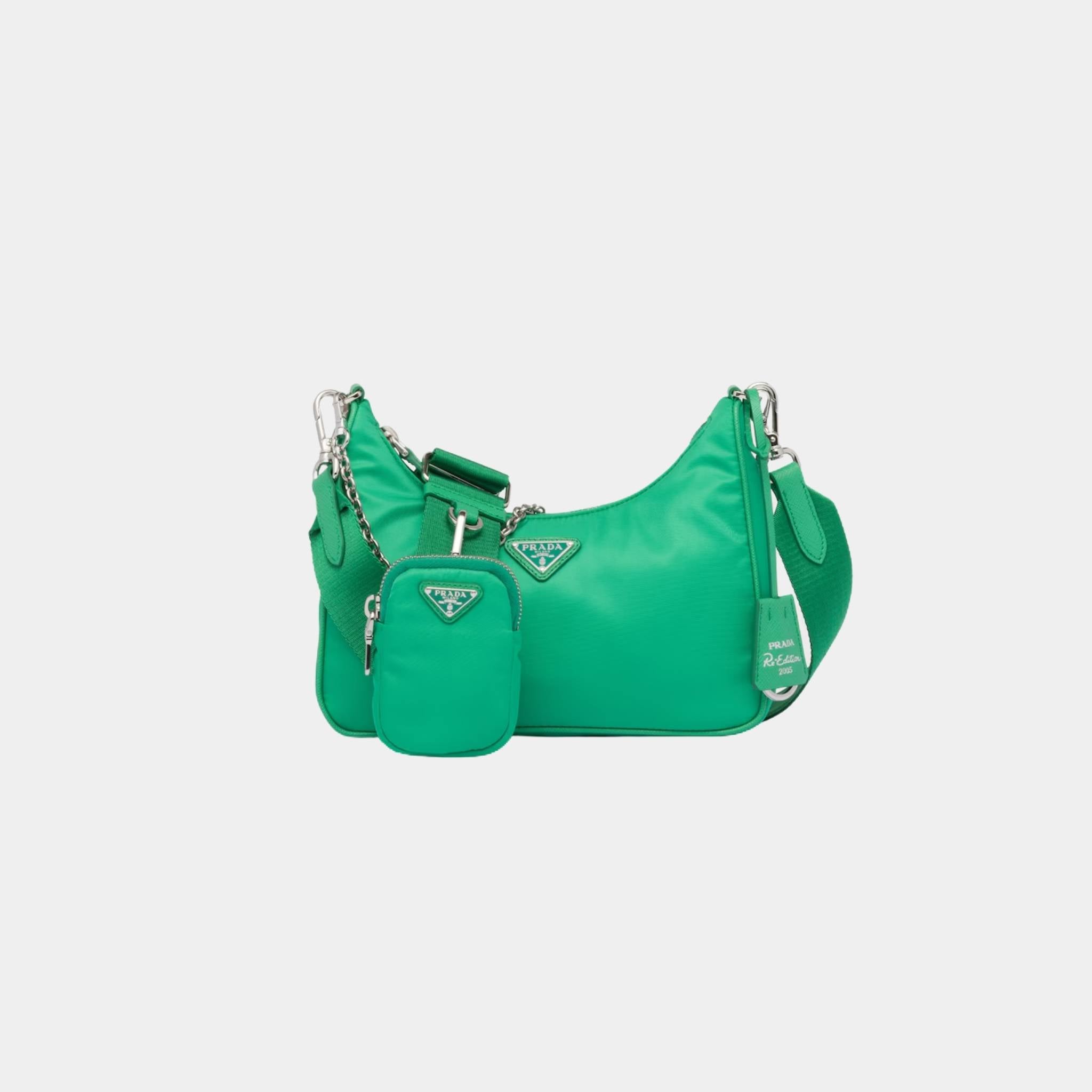 Prada Re-Edition 2005 Re-Nylon Bag, Mint Green, Front