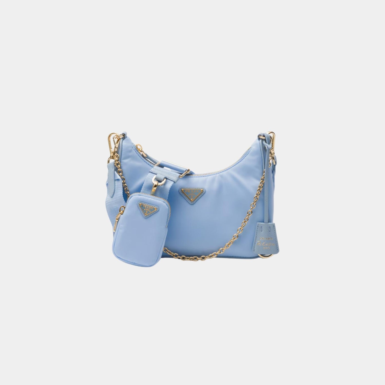 Prada Re-Edition 2005 Re-Nylon Bag, Pale Blue, Front