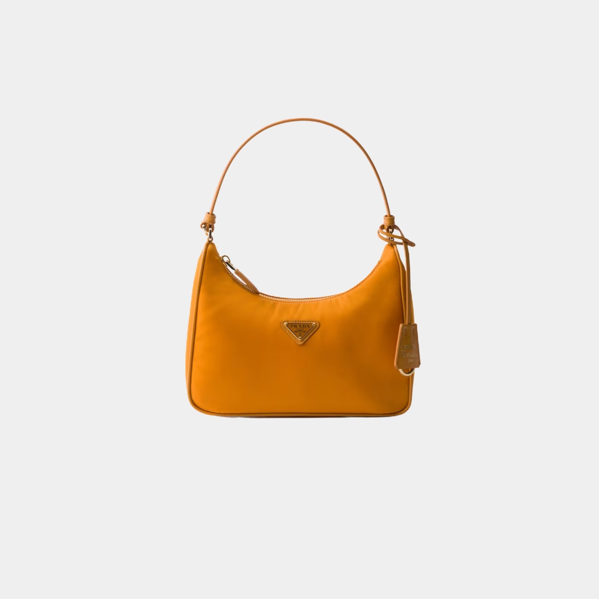 Prada Re-Edition 2005 Re-Nylon and Saffiano Mini Bag With Extra Ring, Amber, Front