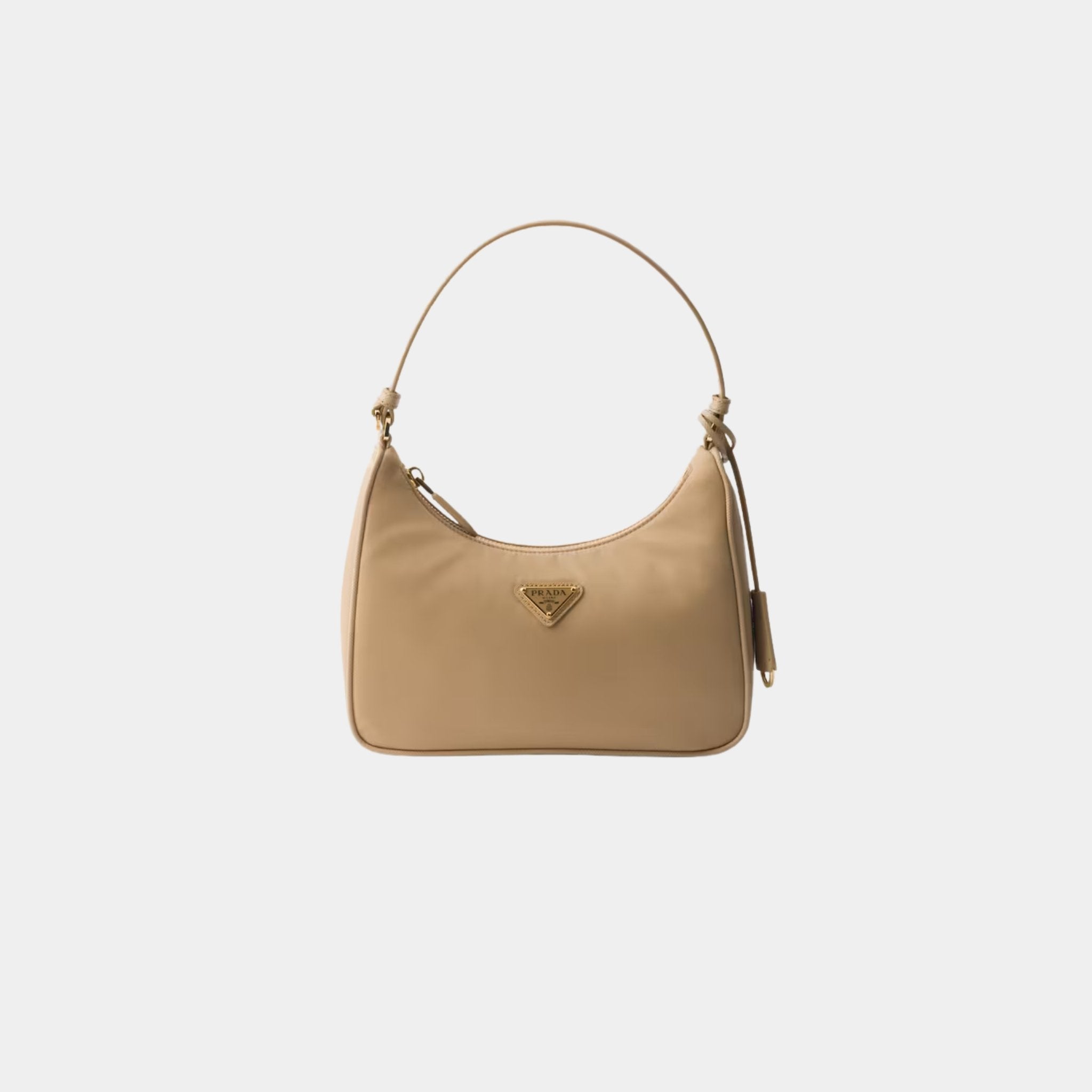 Prada Re-Edition 2005 Re-Nylon and Saffiano Mini Bag With Extra Ring, Camel, Front