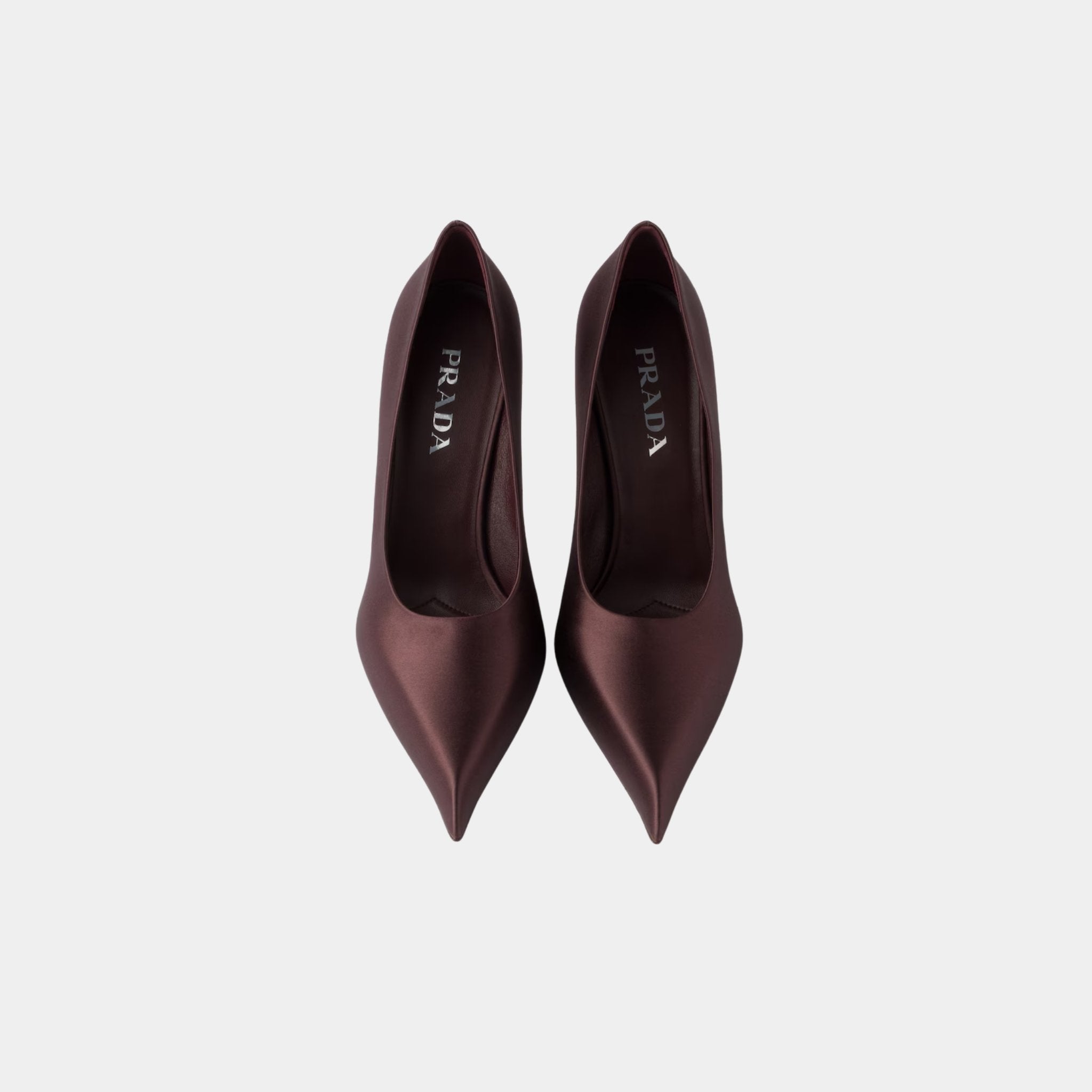 Prada Satin Pumps Silk Viscose, Burgundy, Top