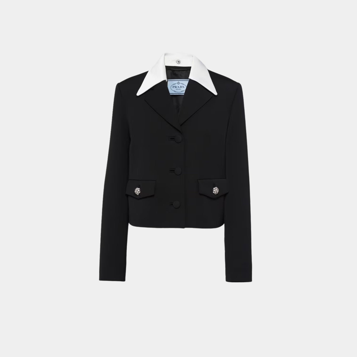 Prada Single-breasted Wool and Satin Jacket, Front