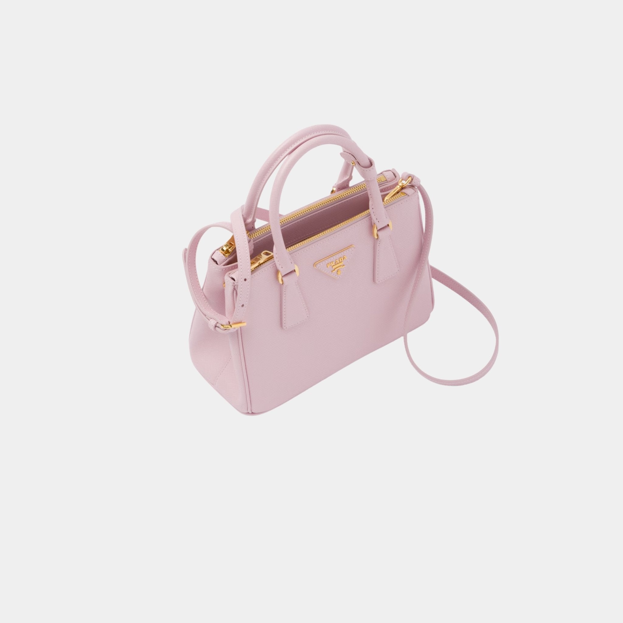 Prada Small Galleria Saffiano Leather Bag, Alabaster Pink, Top
