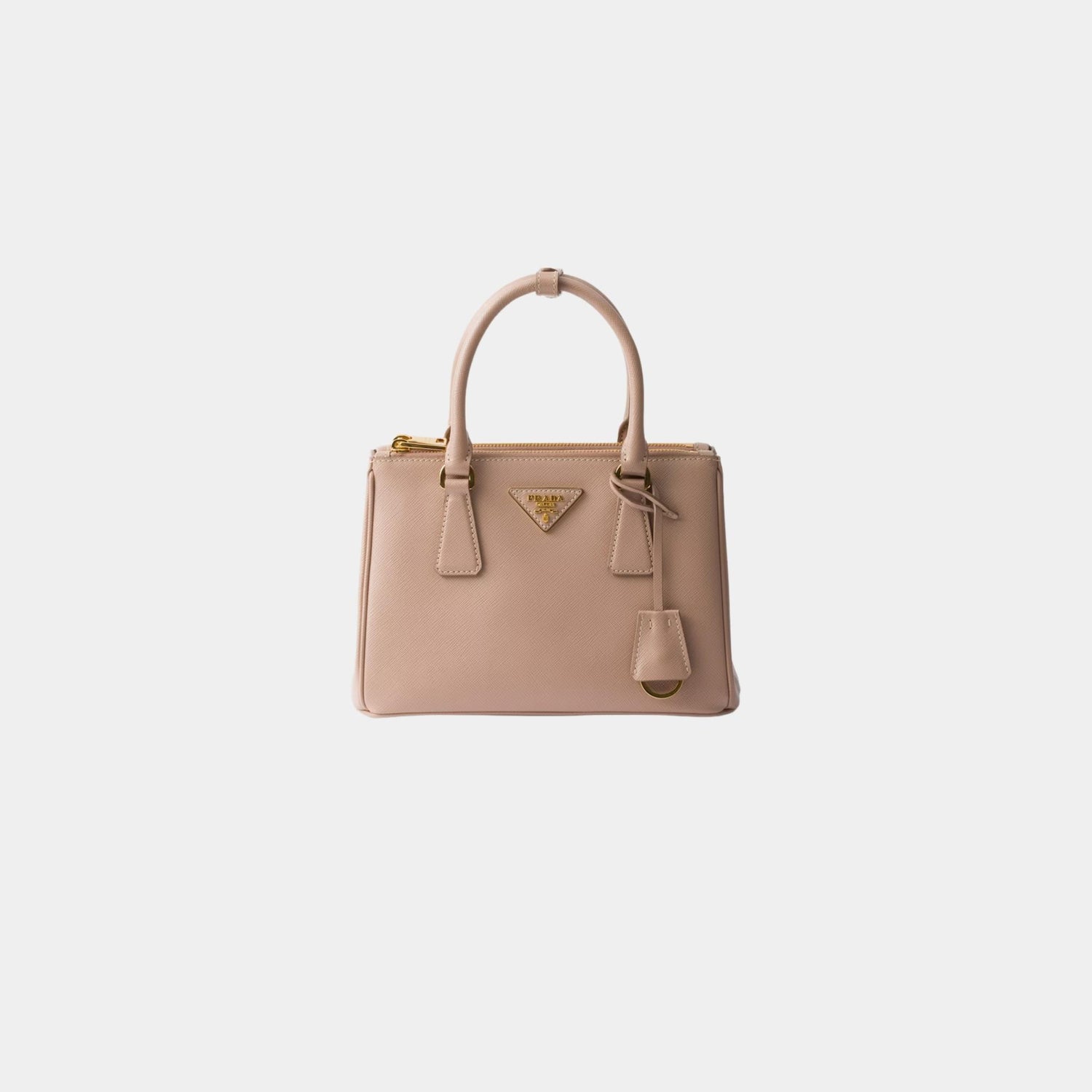 Prada Small Galleria Saffiano Leather Bag, Powder Pink, Front
