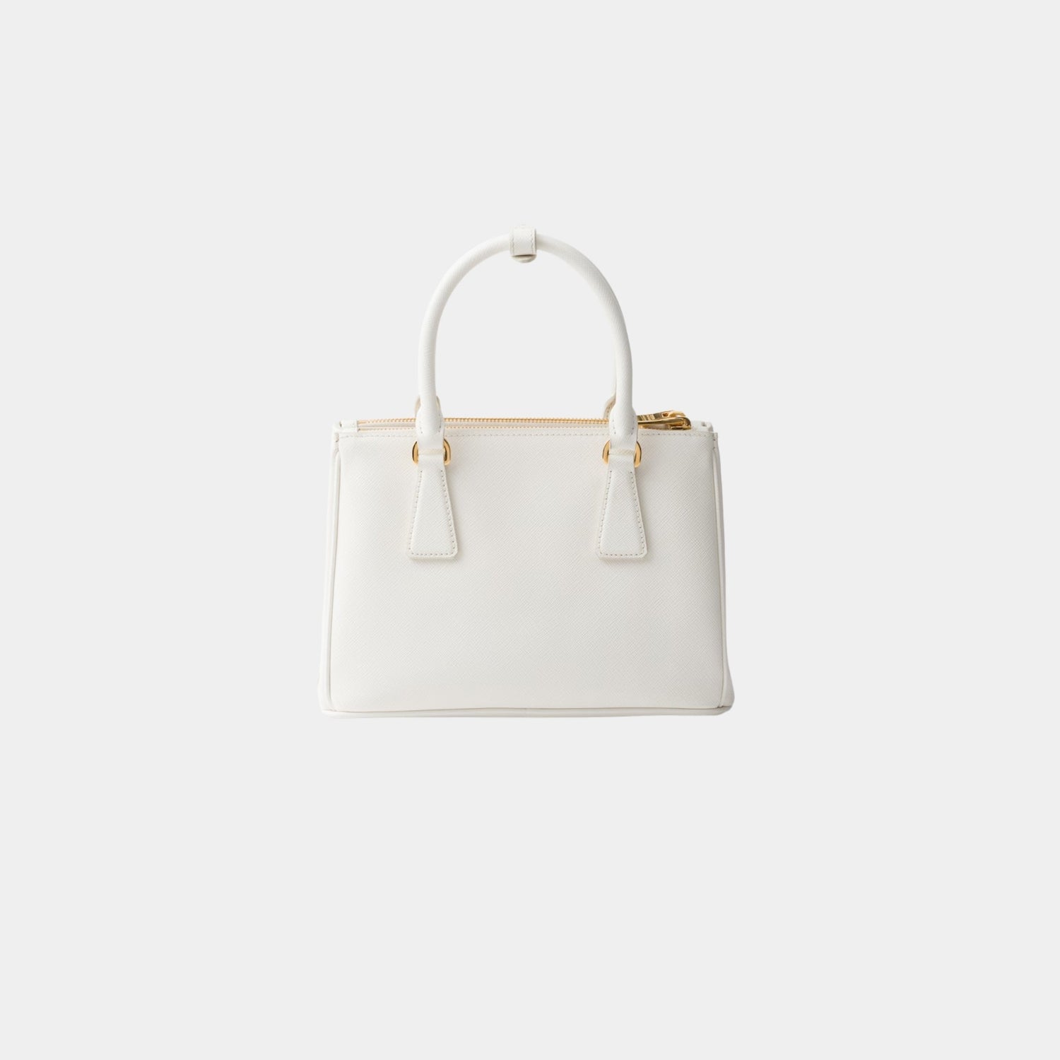 Prada Small Galleria Saffiano Leather Bag, White, Back
