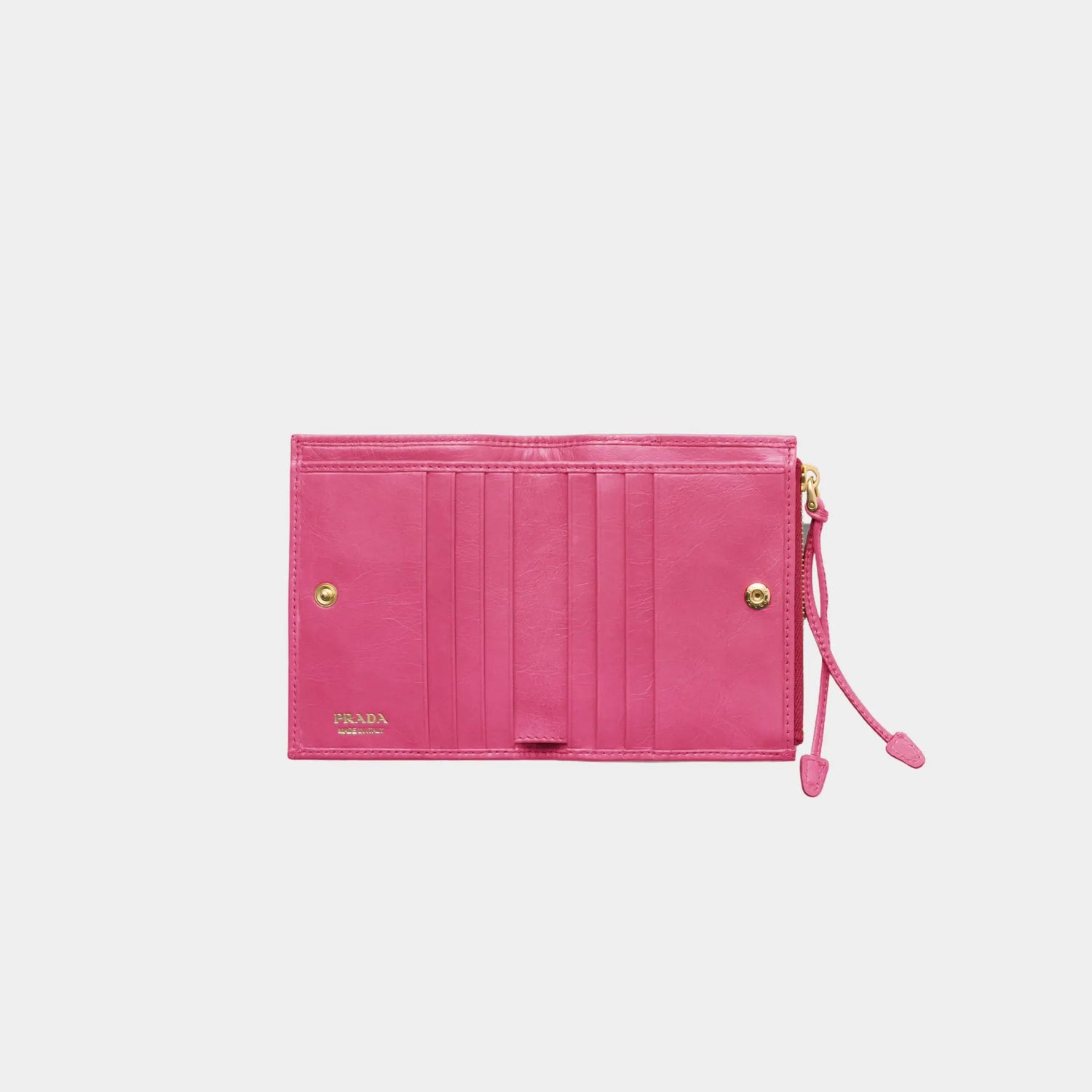 Prada Small leather Wallet, Peony Pink , Interior