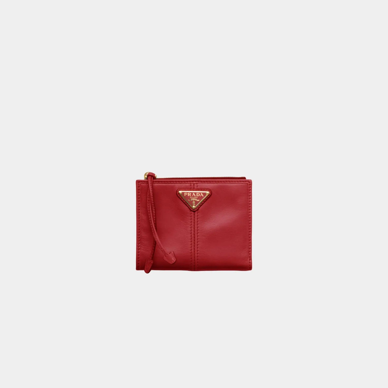 Prada Small leather Wallet, Red , Front 