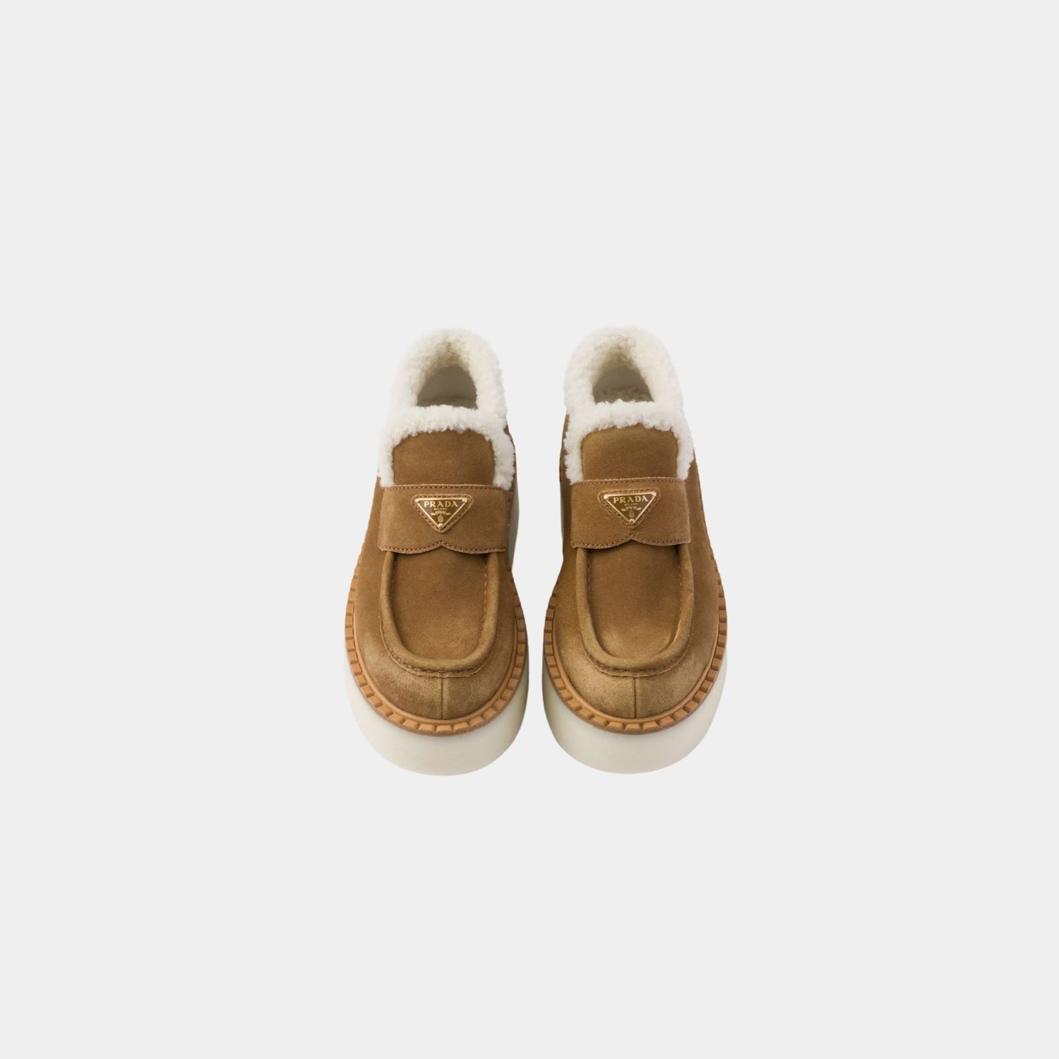 Prada Suede Loafers With Flatform Sole, Top