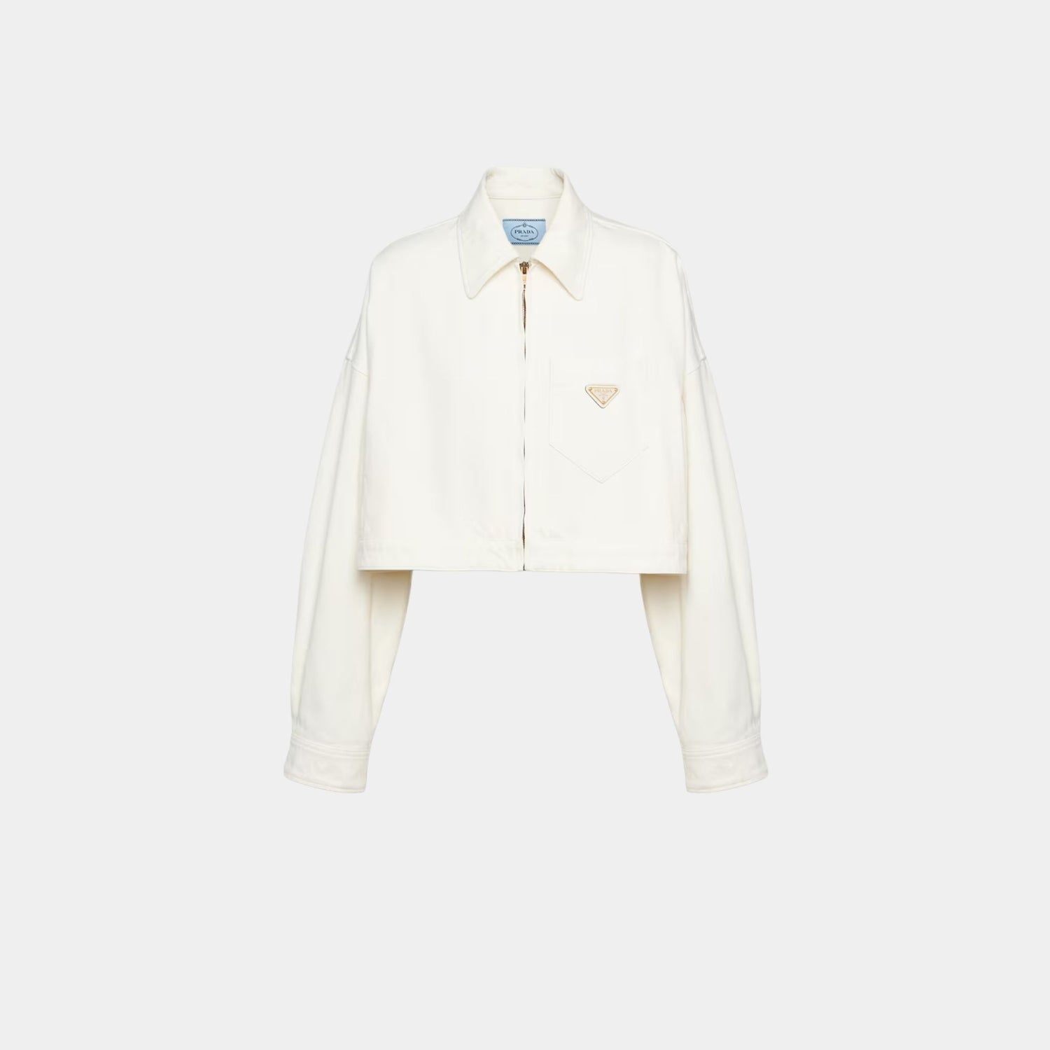 Prada White Denim Blouson Jacket, Front