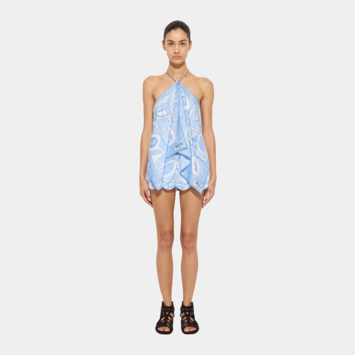 Pucci Angoli Print Chain Top, Model, Front