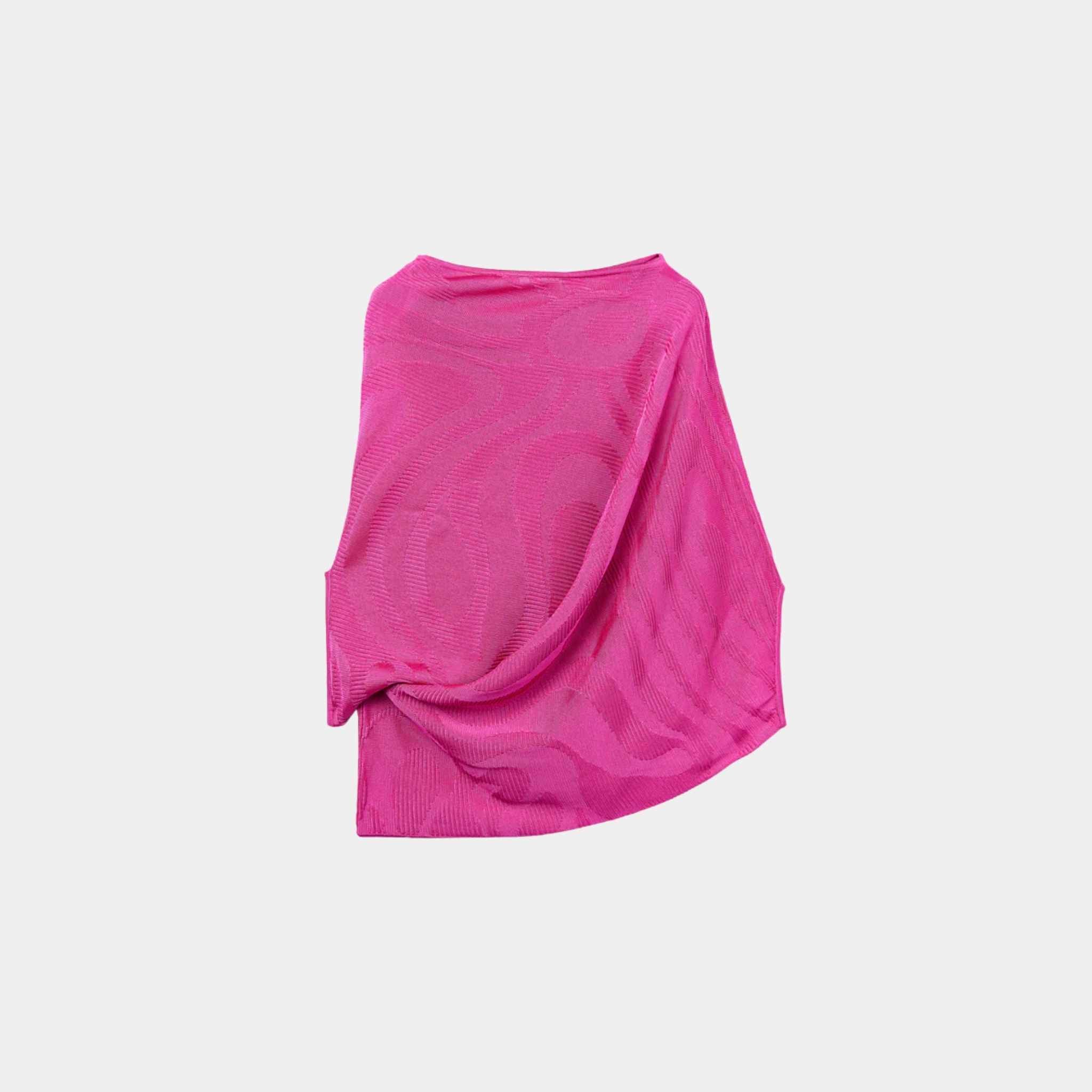 Pucci Asymmetrical Draped Top In Marmo Texture, Front